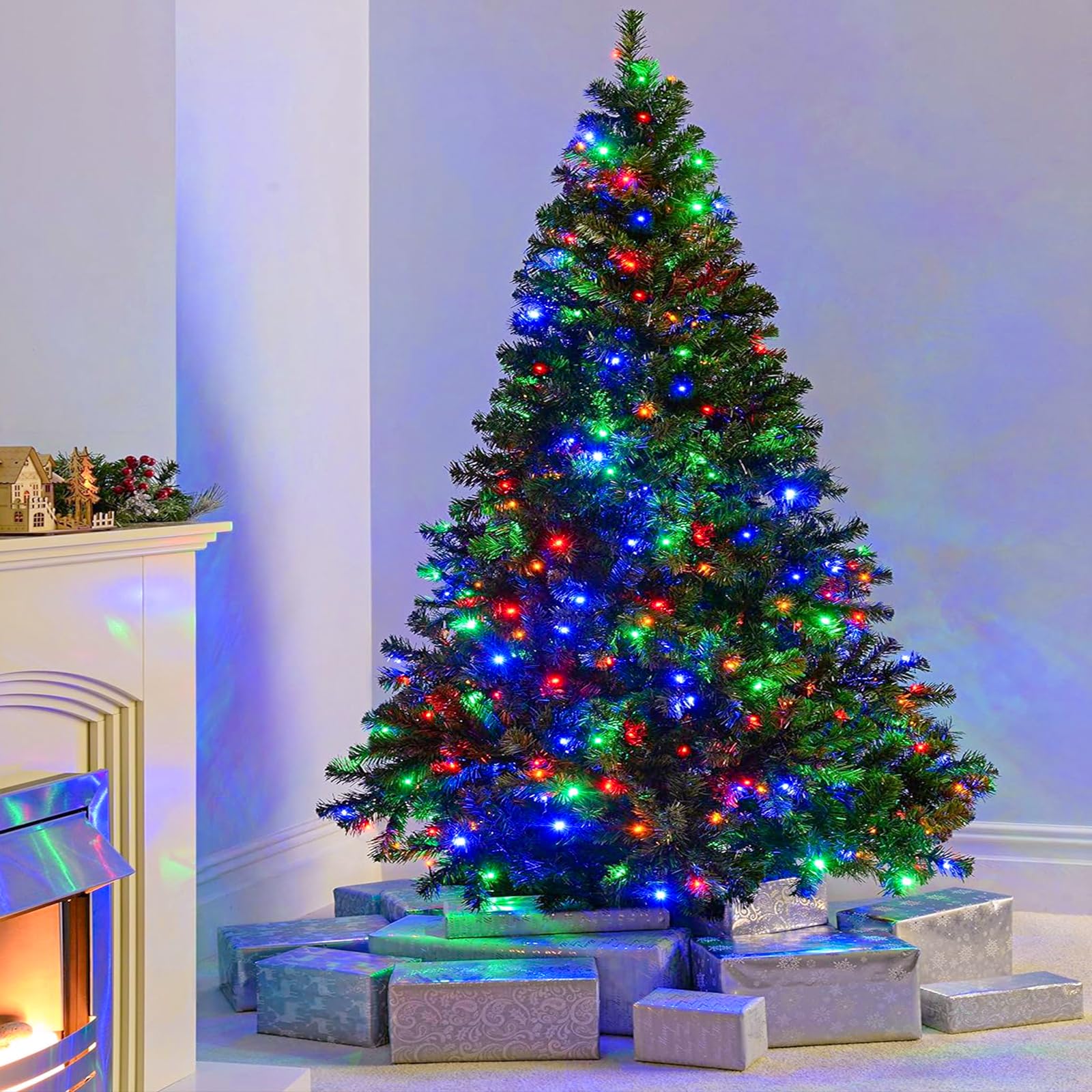 120 Led Christmas Lights Indoor Outdoor, 40Ft 8 Modes Clear Wire Christmas String Lights Indoor, Plug In Twinkle Fairy Light For