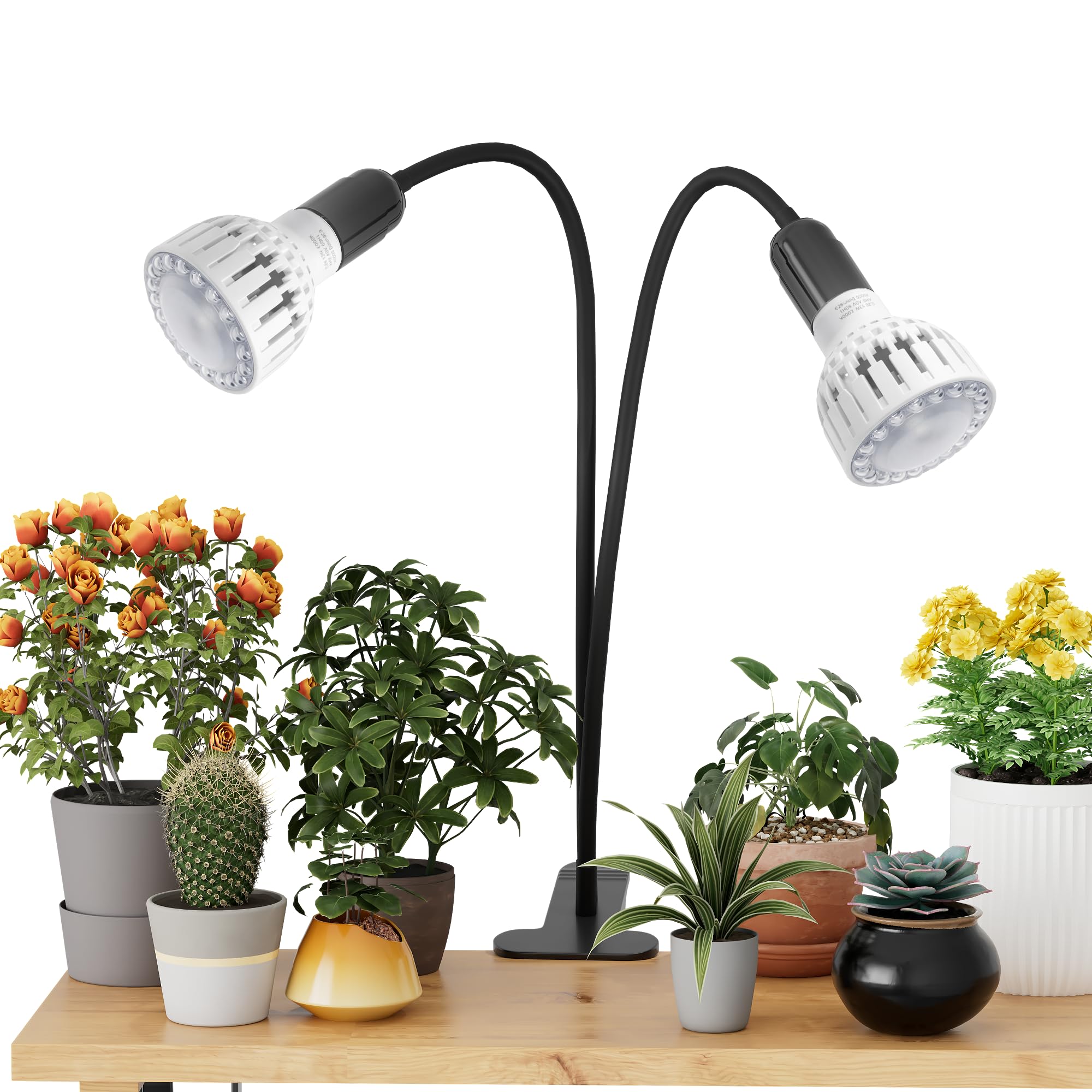 GooingTop Grow Light,24W (160Watts Equiv) 5000K White Full Spectrum LED Growing Lamp Clip on Desk for Indoor Plants,Bulbs Replac