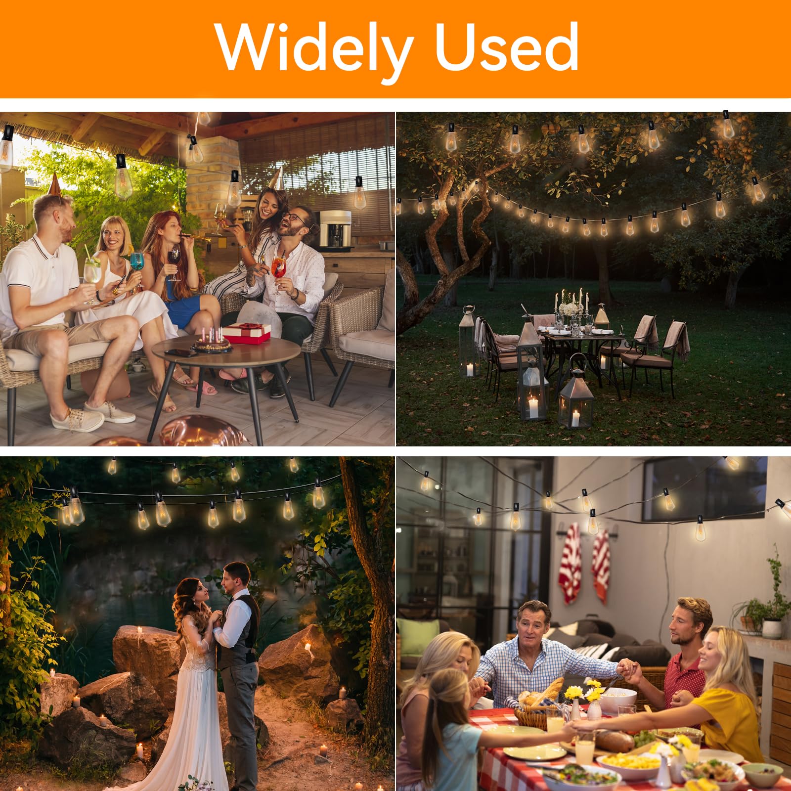 10 Pack Edison Light Bulbs, St40 Clear Incandescent String Light Bulbs Replacement, 7W E17 Screw Base Bulbs For Outdoor String L