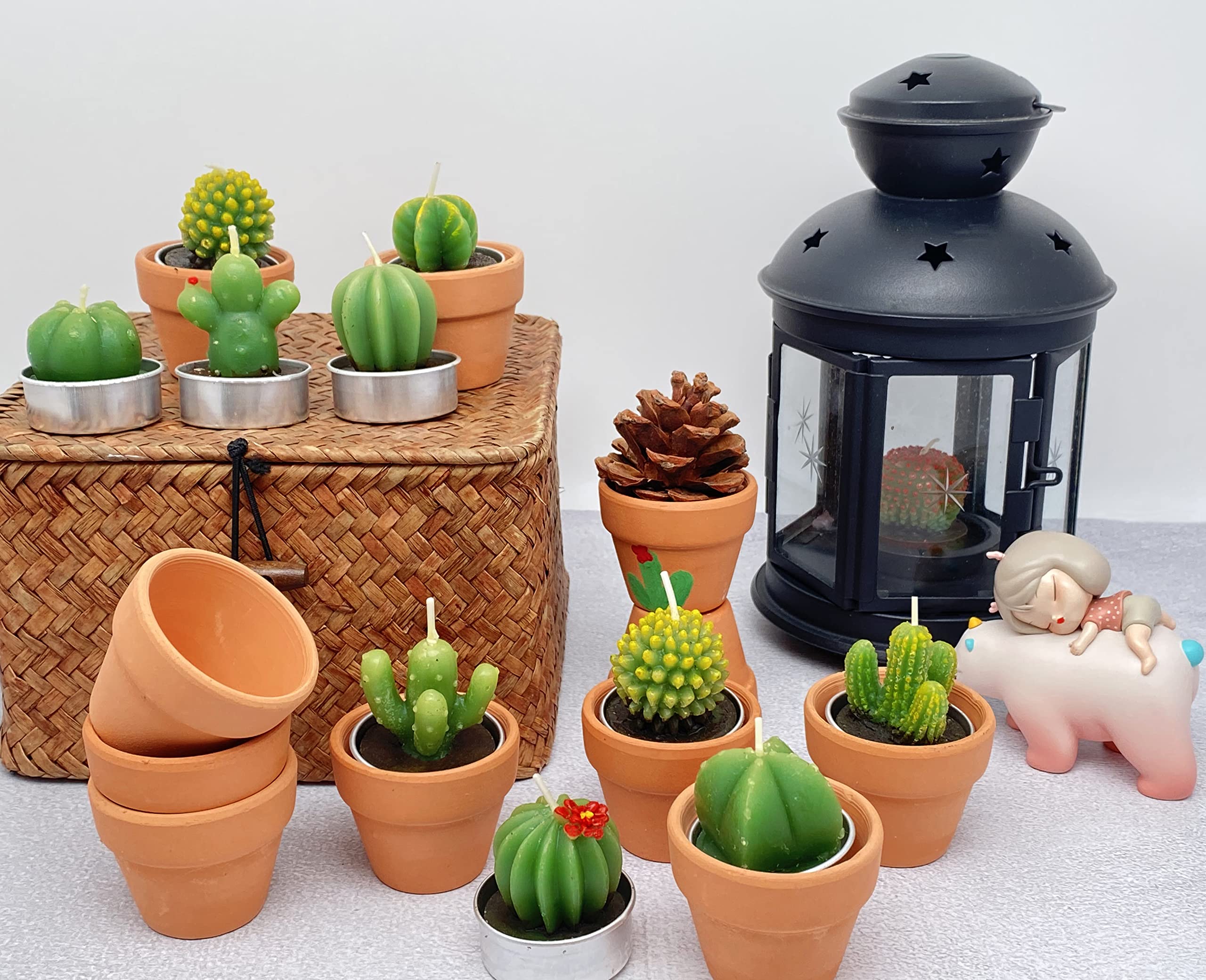 Juans Moment 12pcs Cactus Tealight Candles Paraffin Wax Green VES1690 Bridal Shower Gifts Party Decorations