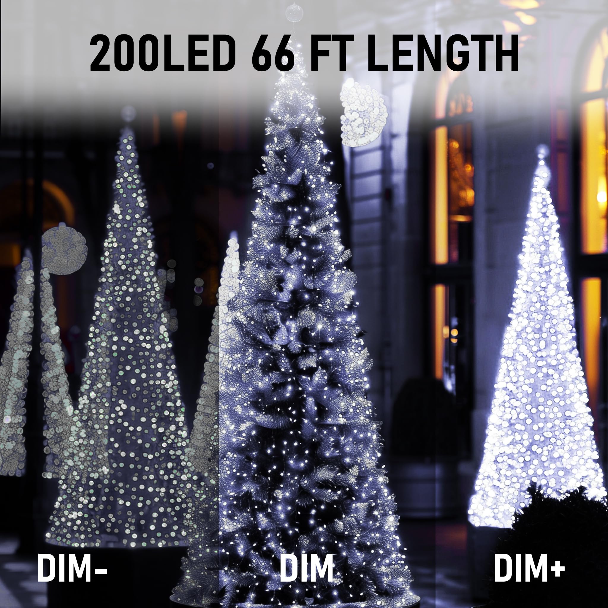 Dazzle Bright Fairy Lights, 66 Ft 200 Led Usb Power String Lights With Remote, 8 Modes Waterproof Copper Wire Lights For Home Indoor Party Tree Yard Christmas Decorations (Cool White)