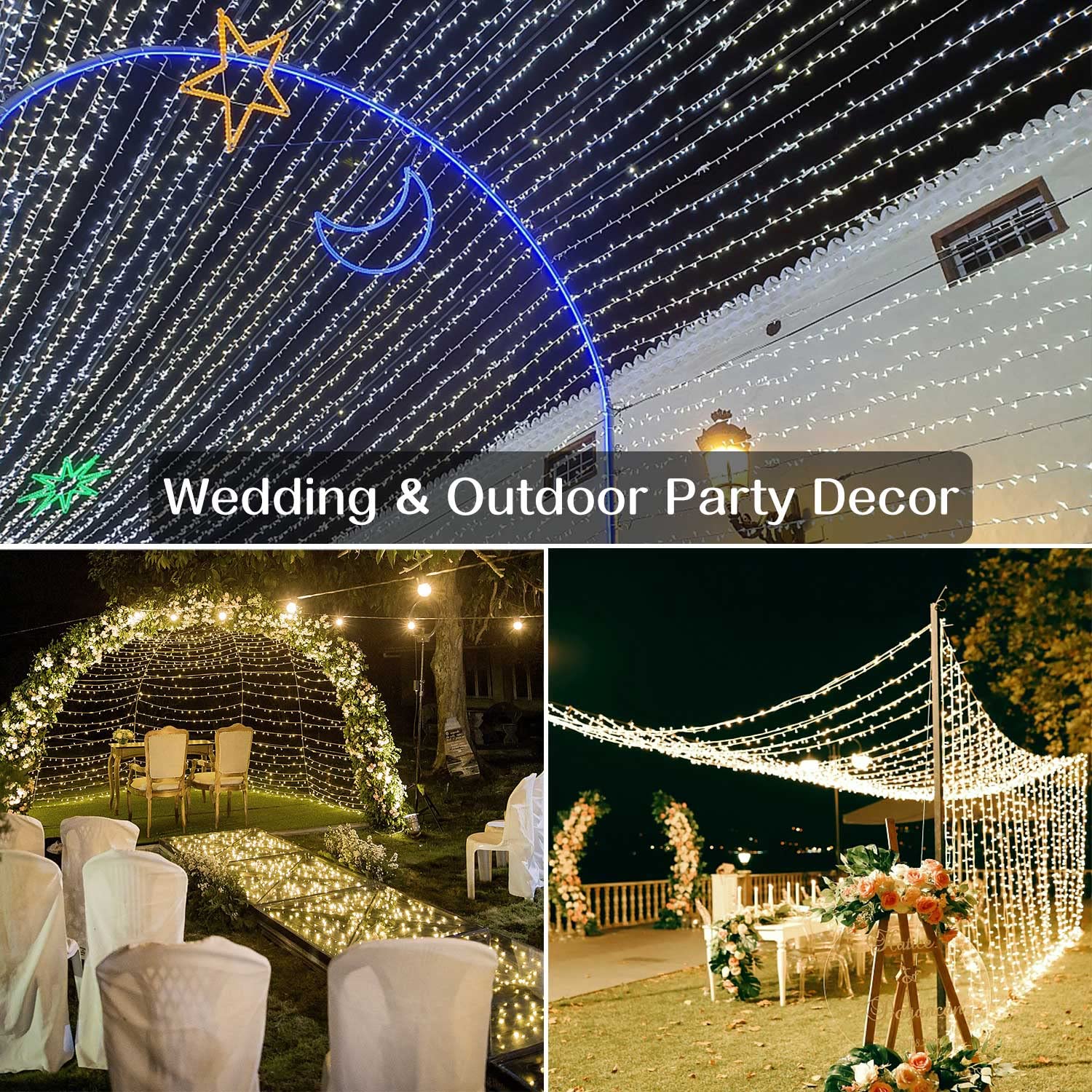 Zhouduidui 800Led Warm White Christmas String Lights, 330Ft Waterproof Twinkle Lights