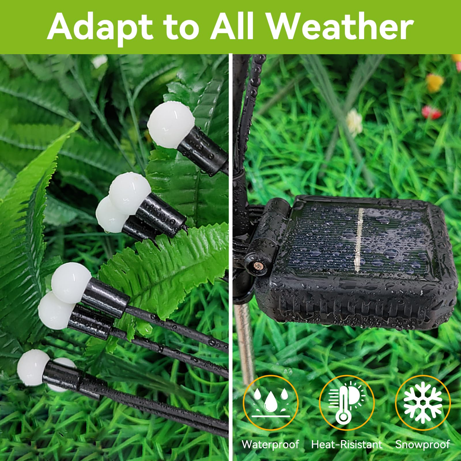 Yshengmian Solar Garden Lights Outdoor Waterproof, 6 Pack 48 Led Decorative Swaying Lights, Solar Firefly Light Outdoor Decor Fo