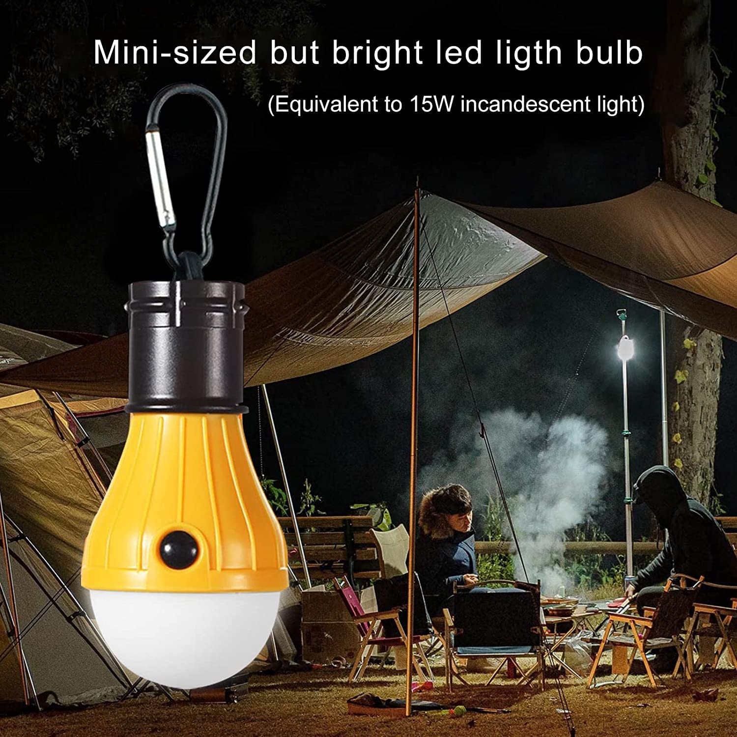 Jarxin LED Camping Tent Lantern, Portable Waterproof Light Bulb, Battery Powered, Multi-Color, 5 Pack