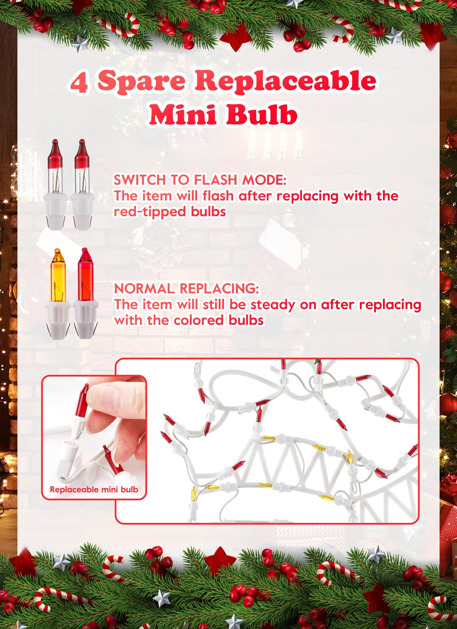 Minetom Christmas Window Silhouette Lights Decorations, Pack of 4, Snowflake, Snowman, Bell, Deer, Multicolor, Model 39124