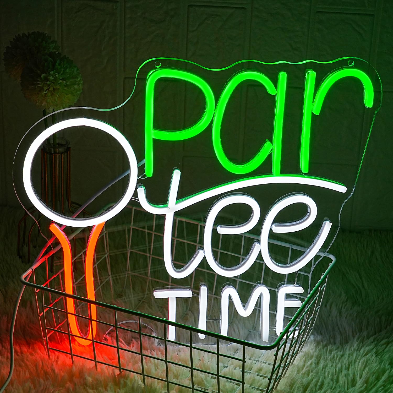 LMSIGNLY Golf Neon Sign - LED Wall Decor, Green & White, Plastic, Ideal for Golf Clubs and Sports Rooms