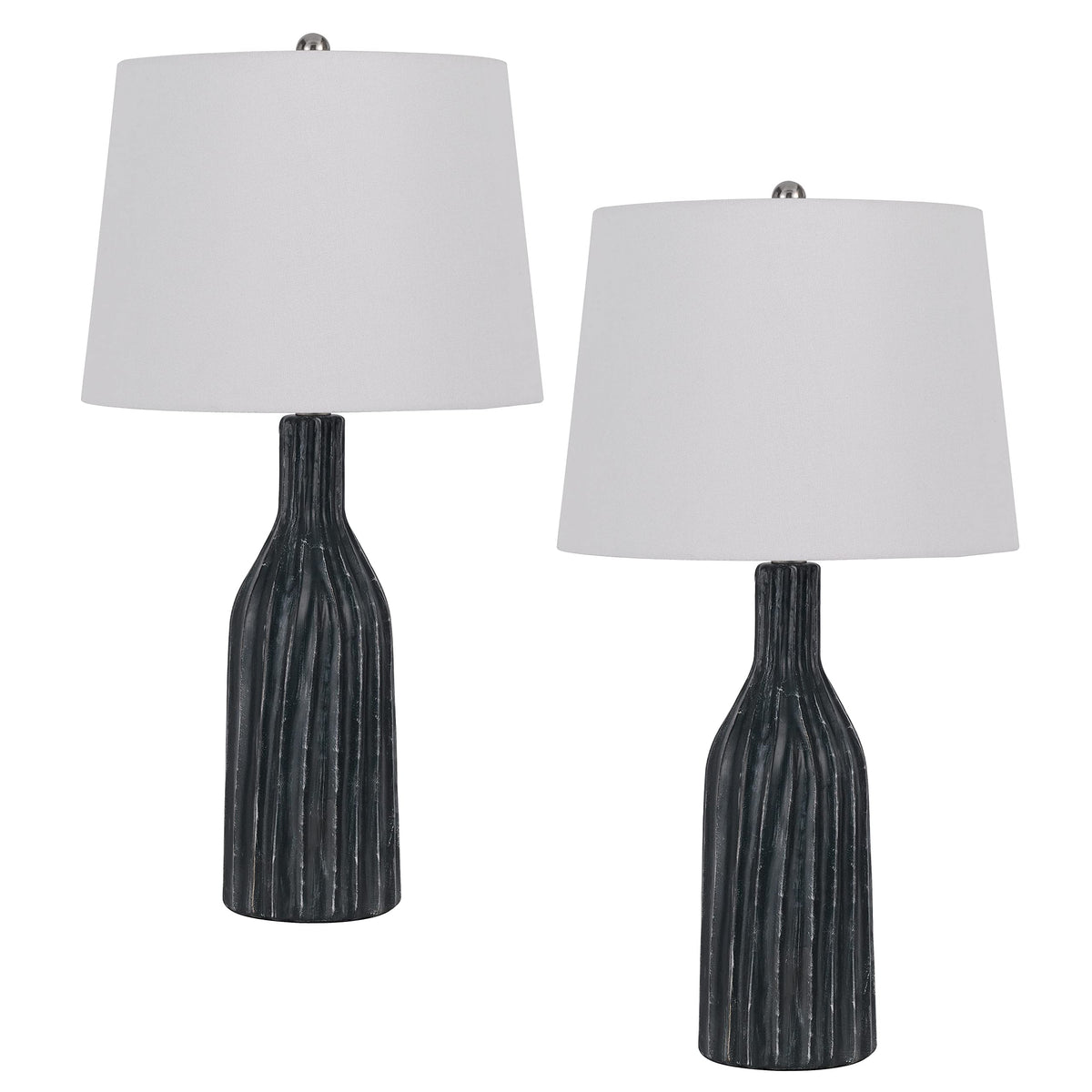 Cal 100W Marble Ceramic Table Lamp - Stylish Pair By Cal, Perfect For Home Decor