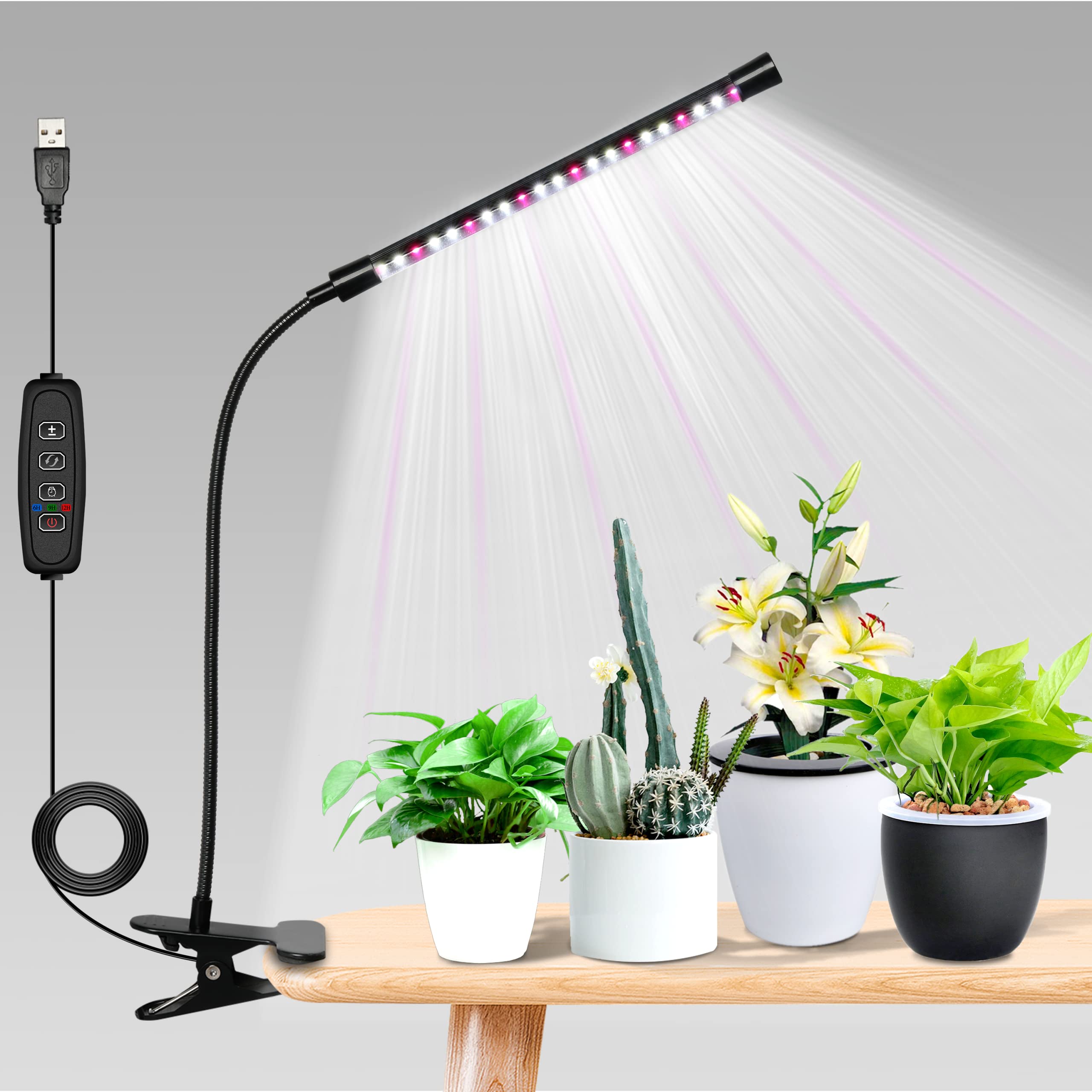 iPower LED Grow Light for Indoor Plants, Full Spectrum, 1 Tube, Plastic, White