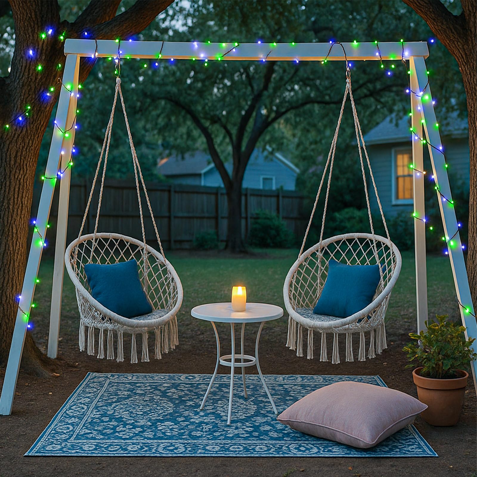 Christmas Lights Outdoor  66Ft 200 Led Christmas Tree Lights With 8 Modes Waterproof  Plug In Connectable String Twinkle Light Green Wire For Tree Patio Party Decorations  Blue Green