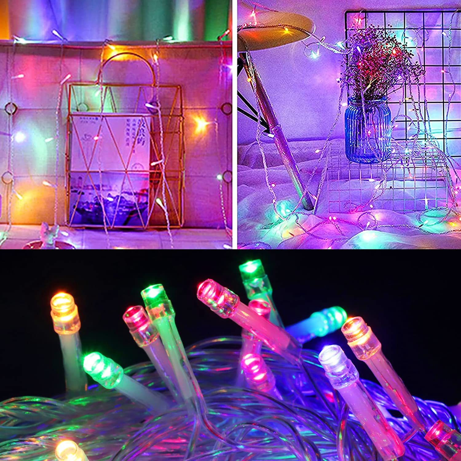 FULLBELL 33FT 100 LED Easter Fairy Lights - Multicolor Indoor/Outdoor Spring Decor, Model 181013SL-Multi-CA