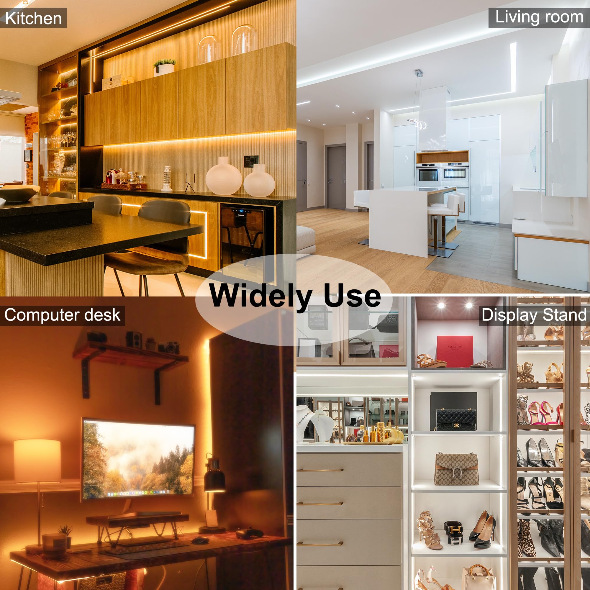 Cct Cob Led Strip Lights  6.56Ft Dimmable 2700K-6500K 24V Tunable White Led Light Strip Kit  High Density Cri 90+ Led Strips With Remote Controller And Power Supply  For Bedroom Kitchen Home Lighting