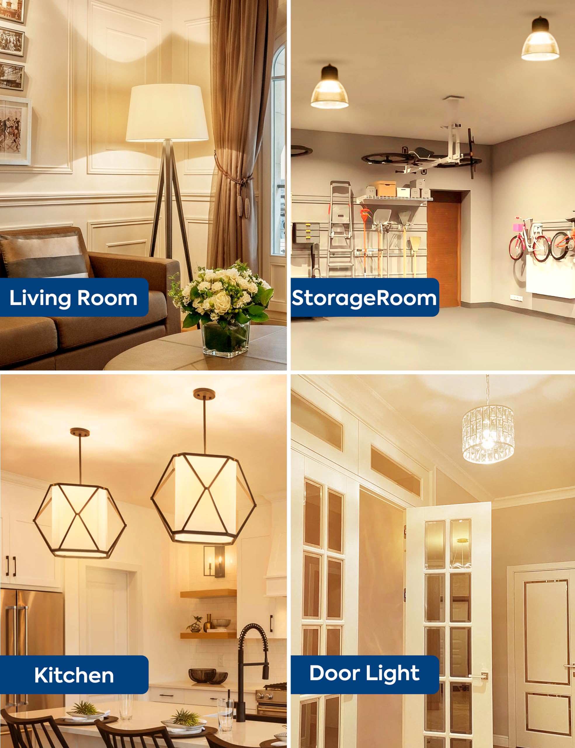 Nouscan LED Light Bulb, 300W Equivalent, 4060LM, Warm White 3000K, E26 Base, 33W Energy Saving, Non-Dimmable, 2