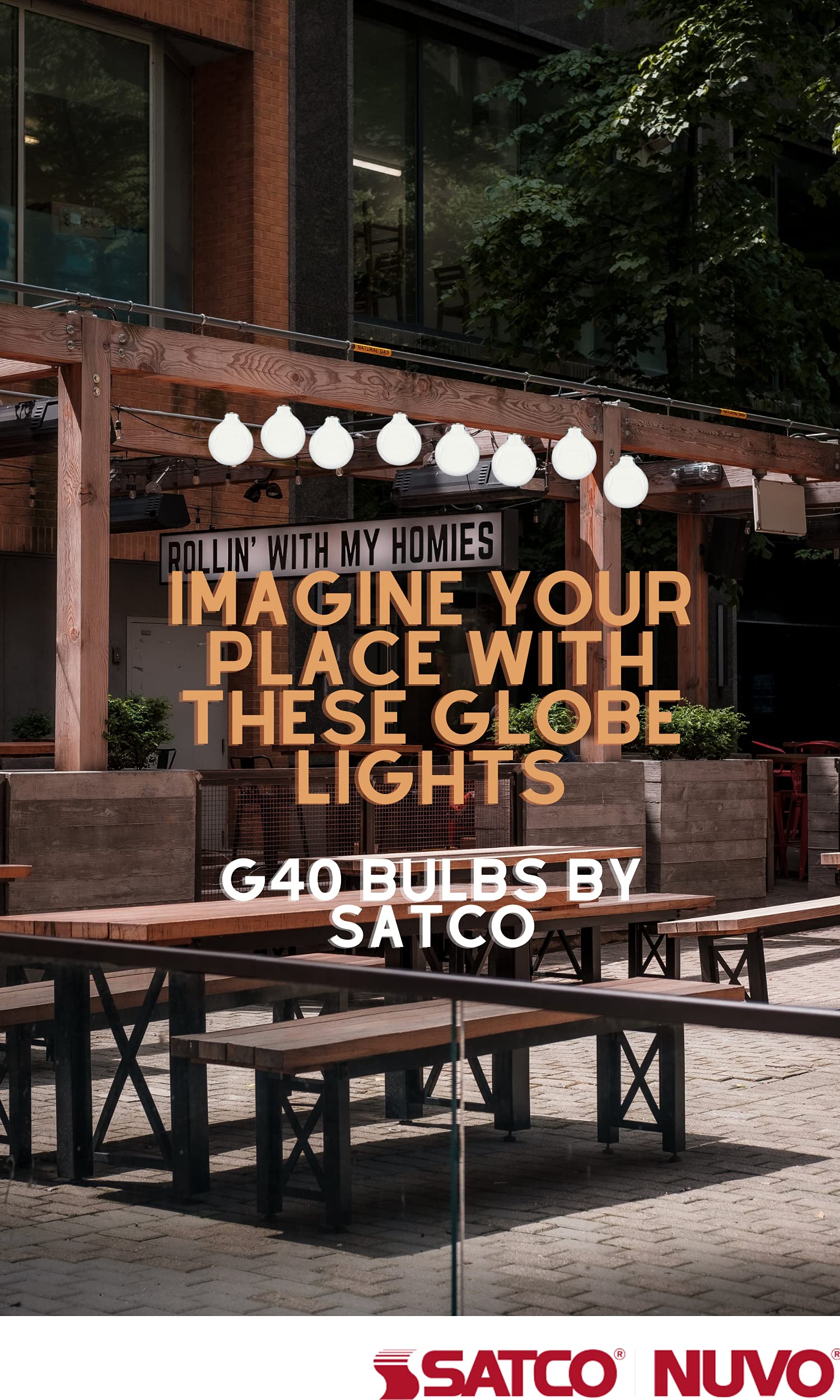 Satco S12112 6.5 Inch 6.5W G40 Led Medium Base Replacement Lamp, Color Temperature: 2700, Finish Color: Frosted