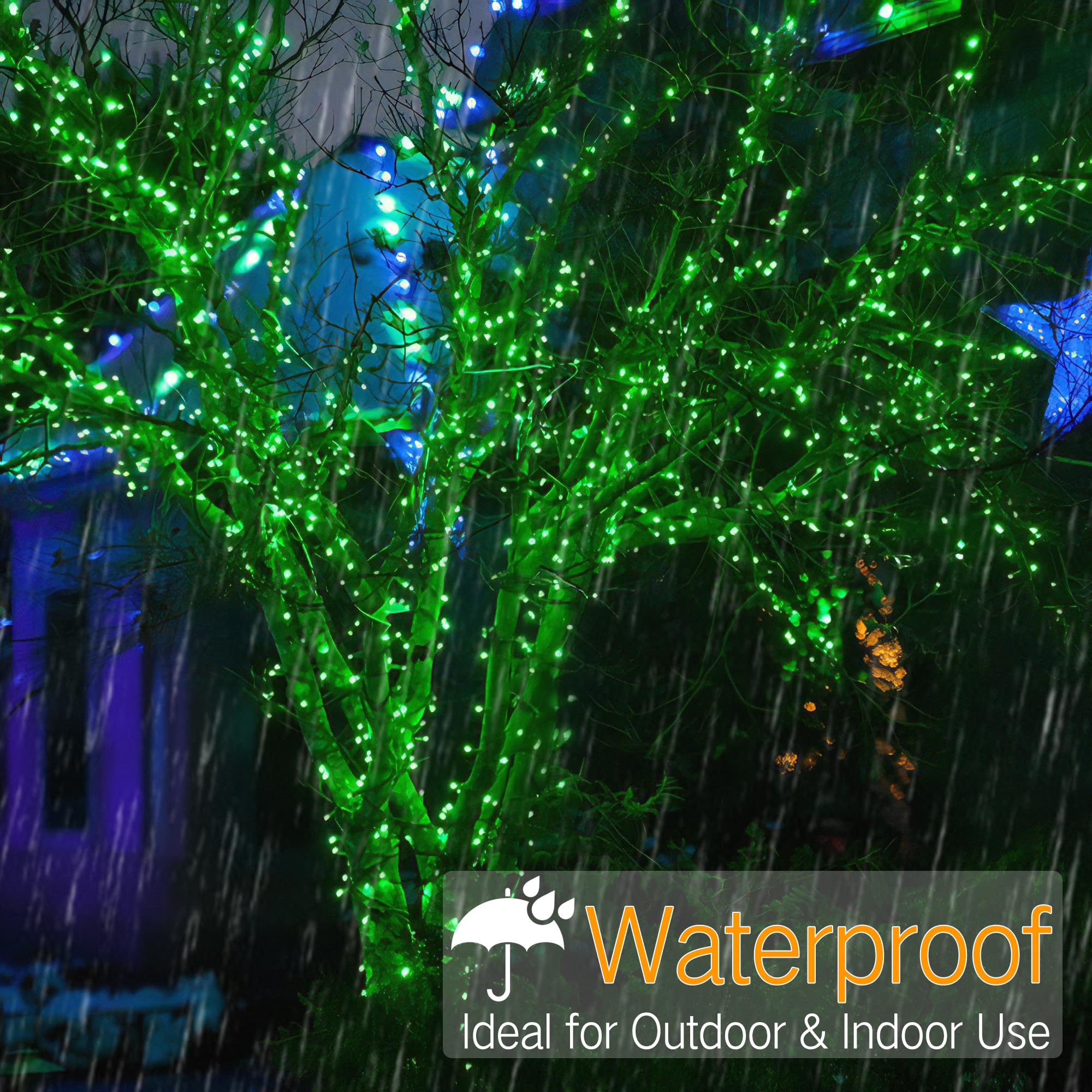 Brizled 33ft Green Christmas Lights, 100 LED Wide Angle, UL Certified, Model I3-100-4, Indoor/Outdoor String Lights