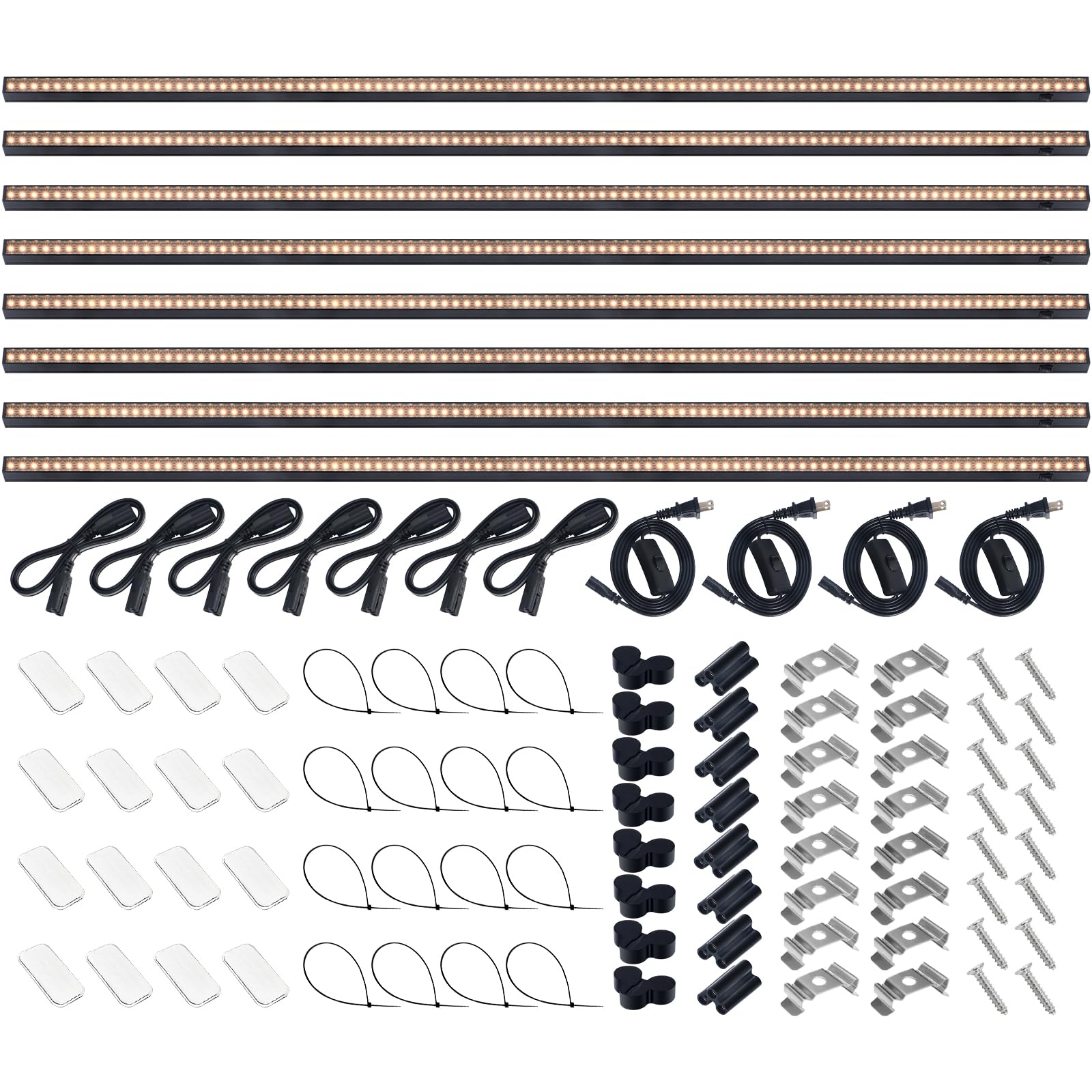 Barrina T5 Grow Lights, 4FT 160W, Linkable Indoor Plant Lamps, Aluminum, Yellow, 8 Packs, Model NL20