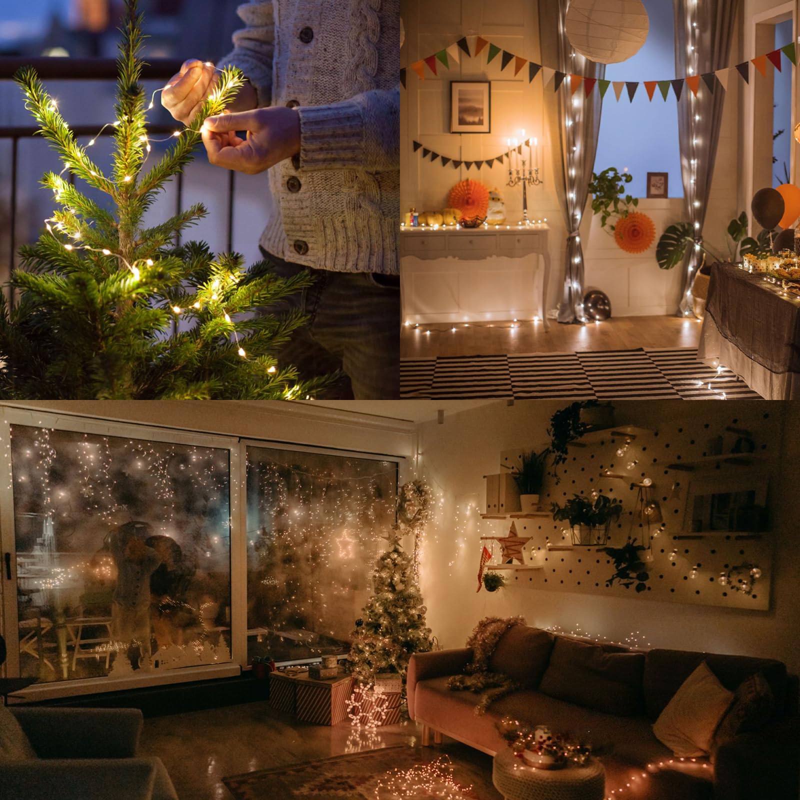 2Pack 132Ft 400LED Battery Operated Fairy Lights with Remote, Waterproof Battery Christmas String Light with Timer, Twinkle Ligh
