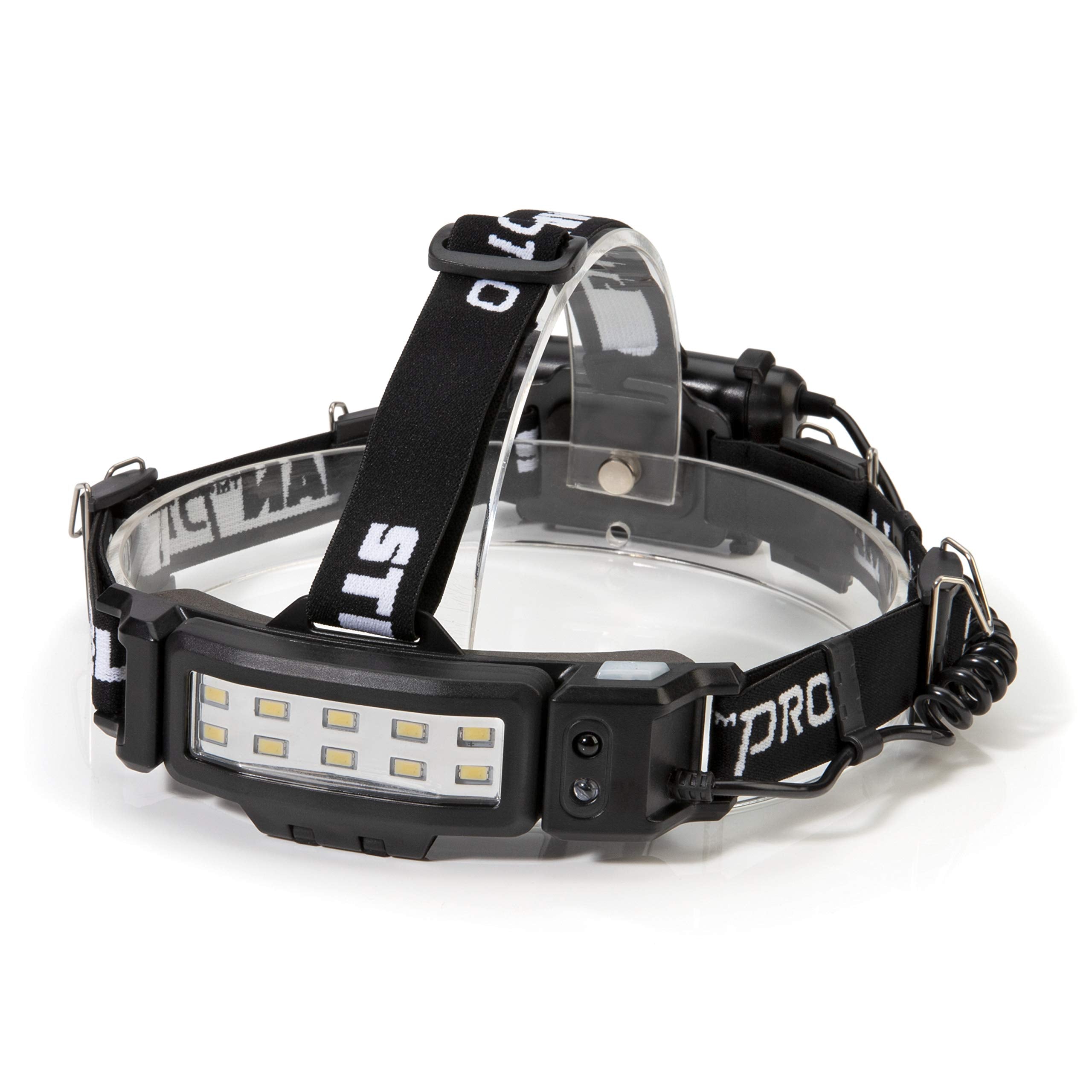 Steelman Pro Slim Profile LED Motion-Sensing Headlamp with Rear Safety Flasher, 3 Brightness Settings, 20m Beam, Water-Resistant