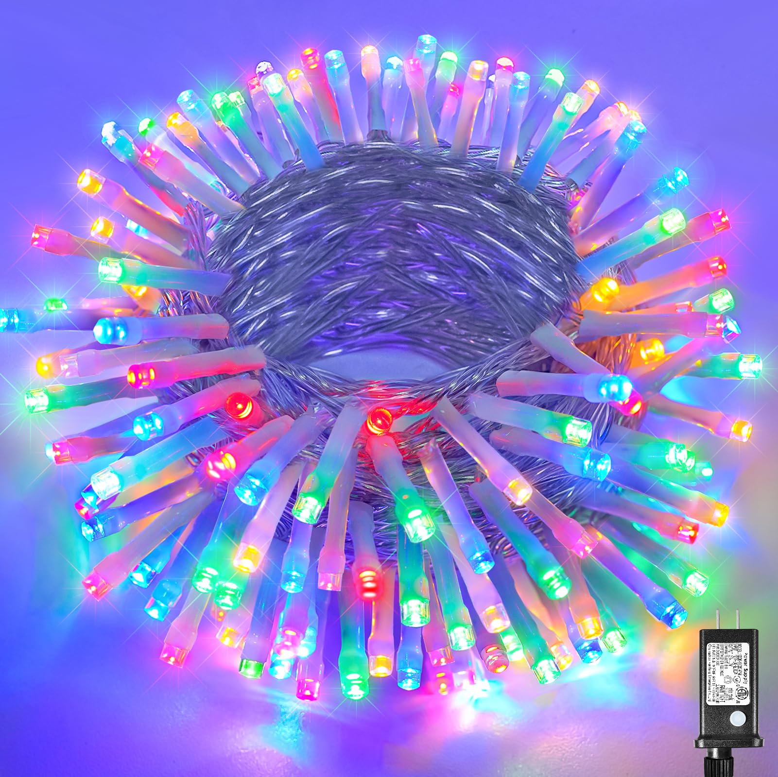 Vivideal 66ft Easter Lights Outdoor Waterproof, 200 LED Pastel Lights for Easter Clear Wire with 8 Modes, Plug in Pastel Fairy S