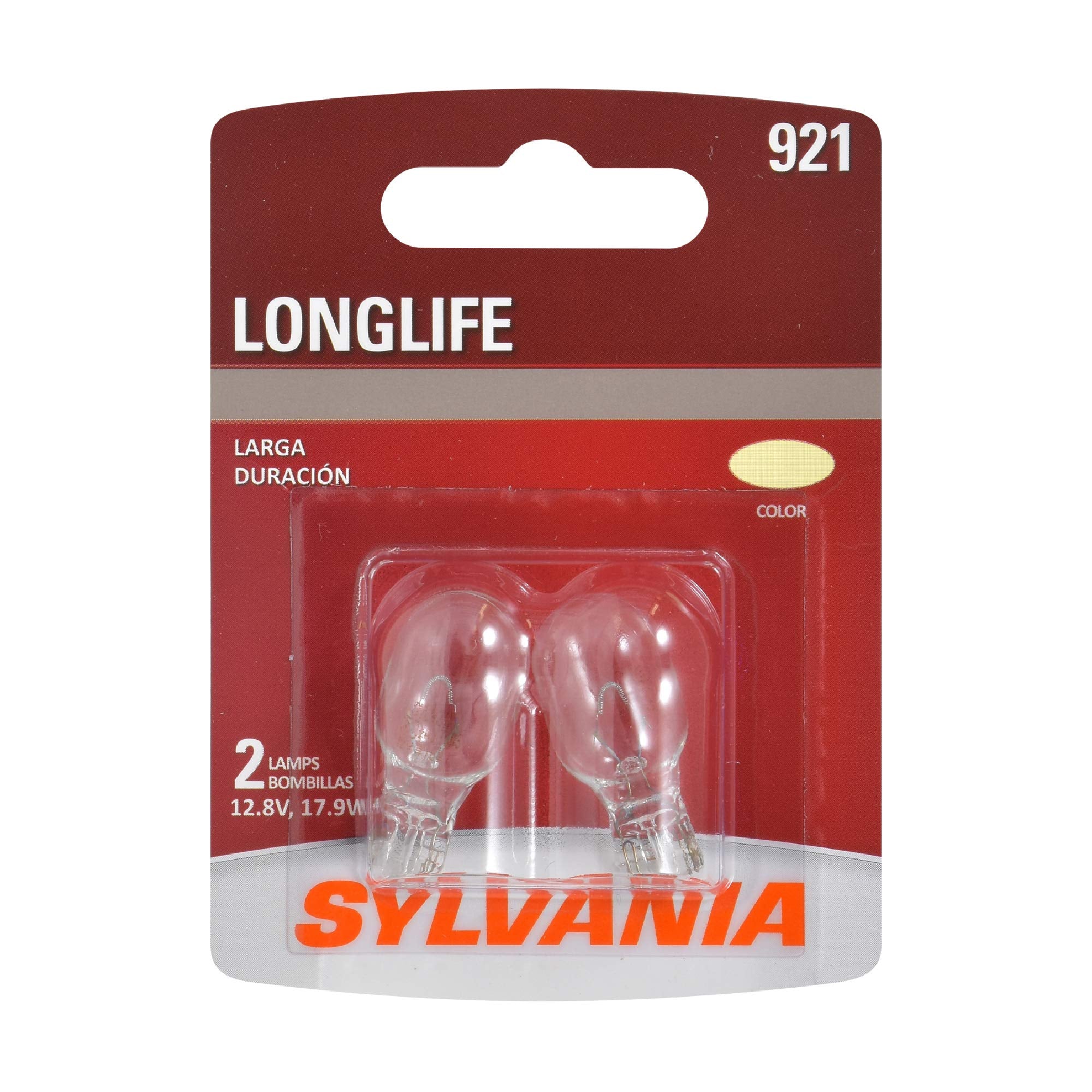 SYLVANIA 921 Long Life Miniature Bulb - White - 2 Count - Ideal for Interior Lighting, Cargo & License Plate