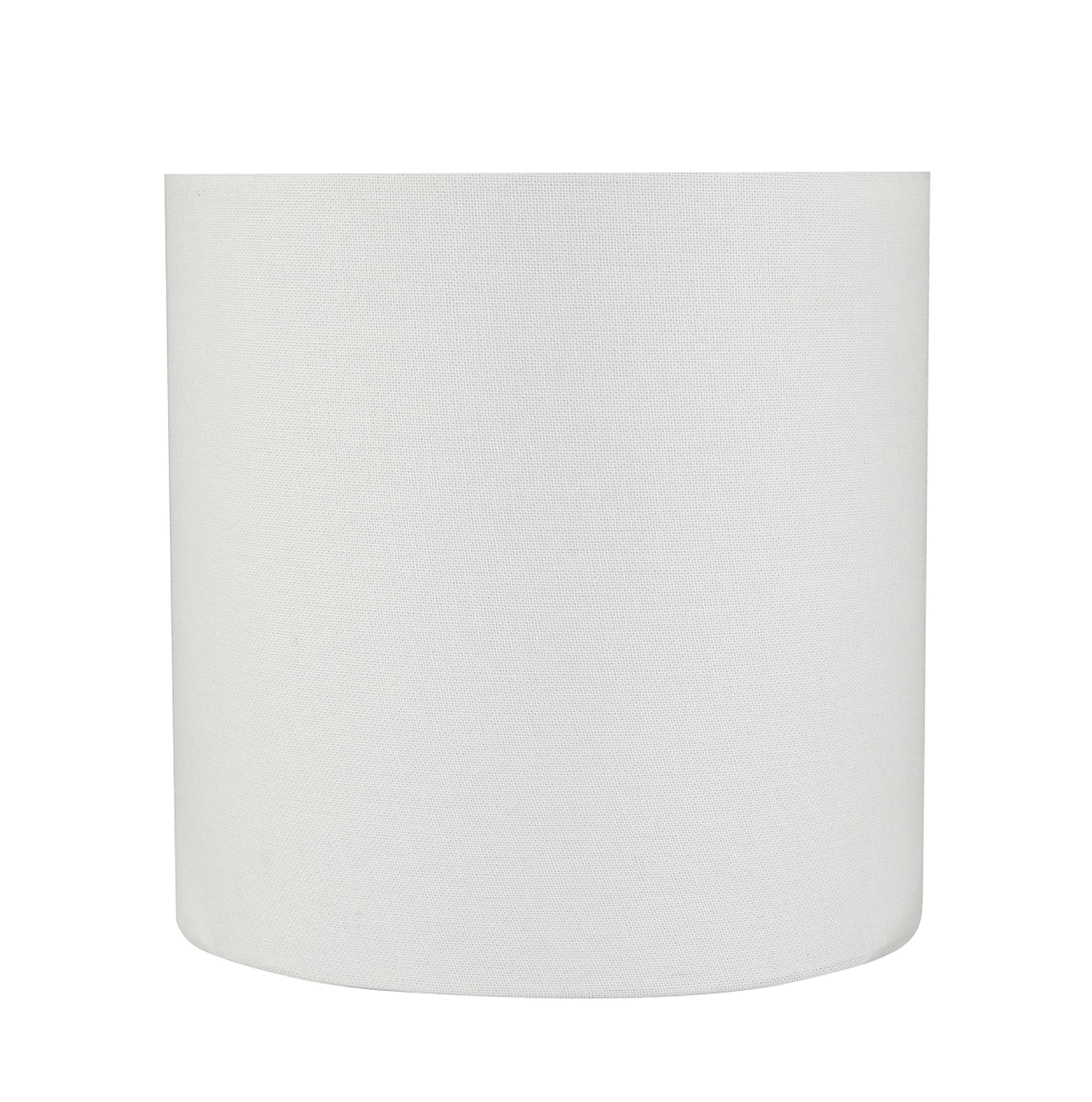 Aspen Creative Drum Lamp Shade, Linen, 8in x 8in x 8in, White, Model 31227A