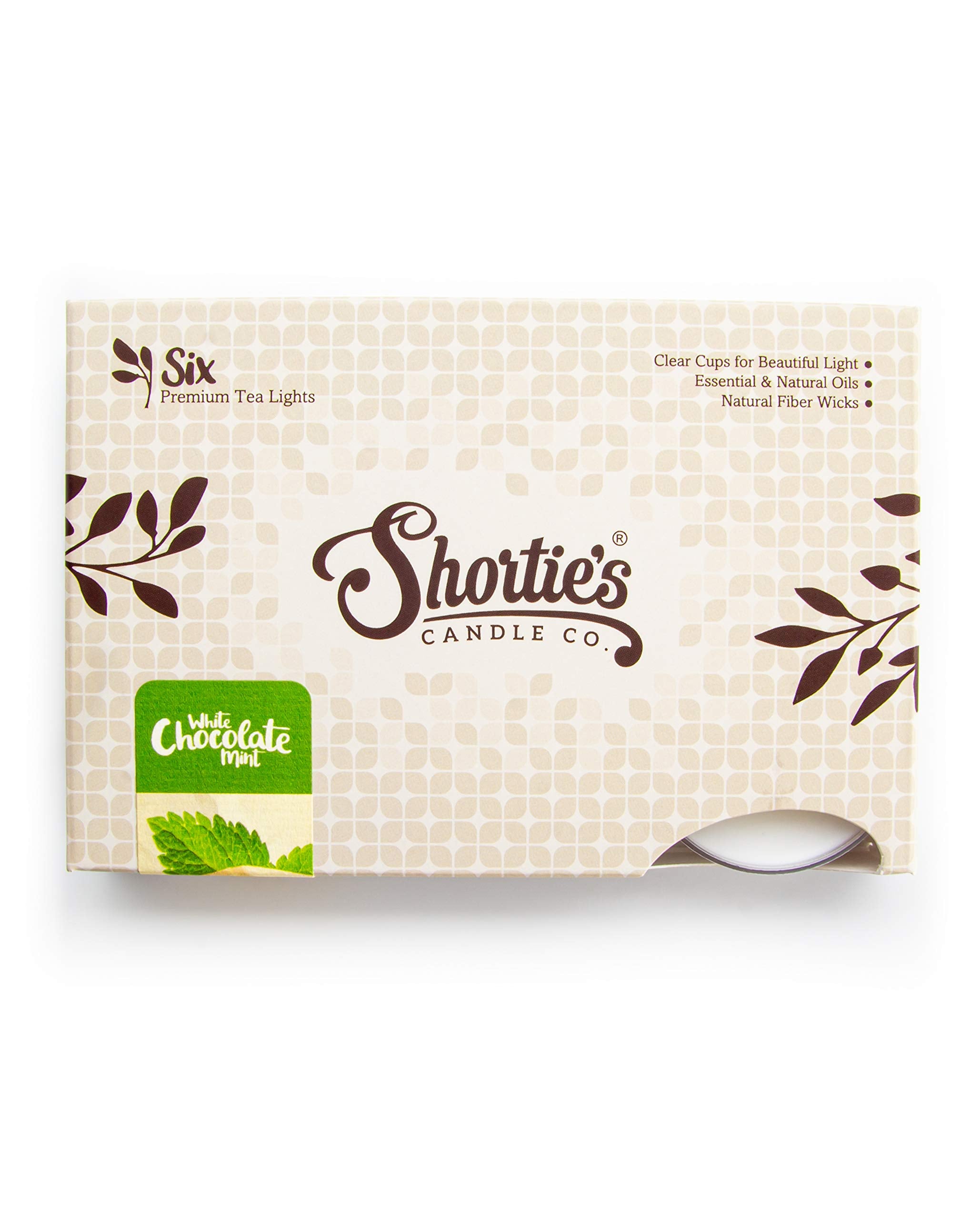ShortieS Candle Company White Chocolate Mint Tealight Candles - Highly Scented - 24 Pack - 1.5 Inch - White - Paraffin Wax