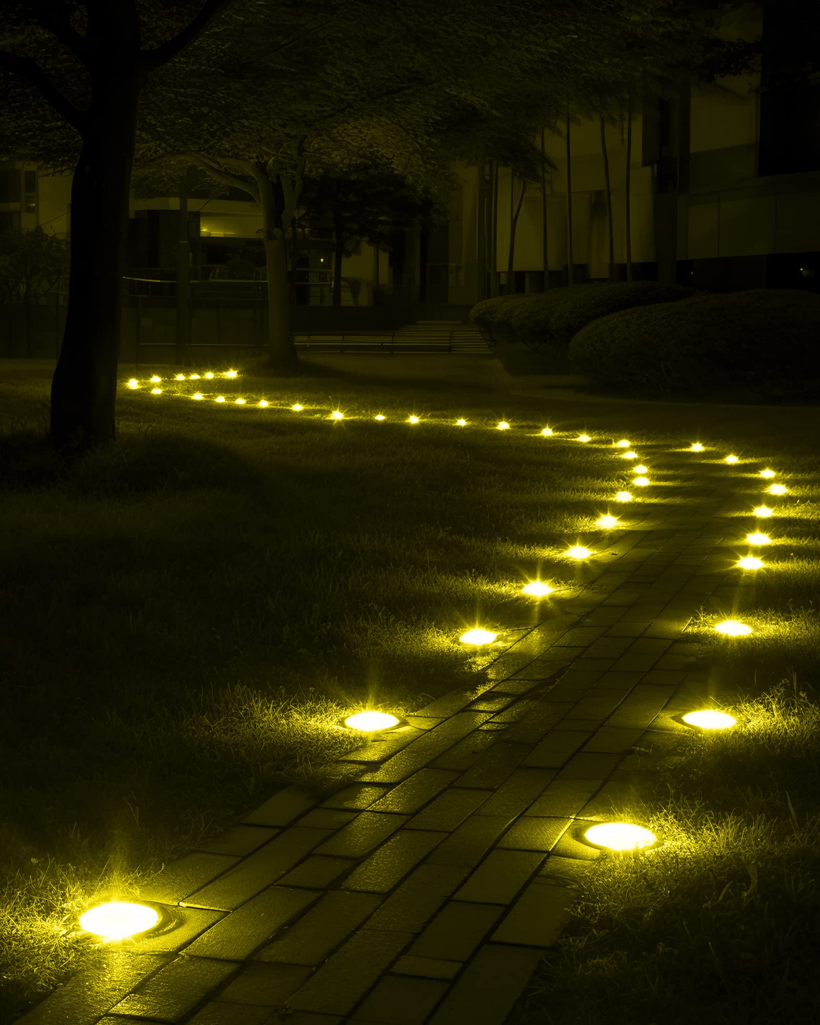Biling Solar Ground Lights Outdoor, 8 Pack Waterproof Flat Landscape Lights, 12 LEDs Warm White for Garden Walkway Driveway