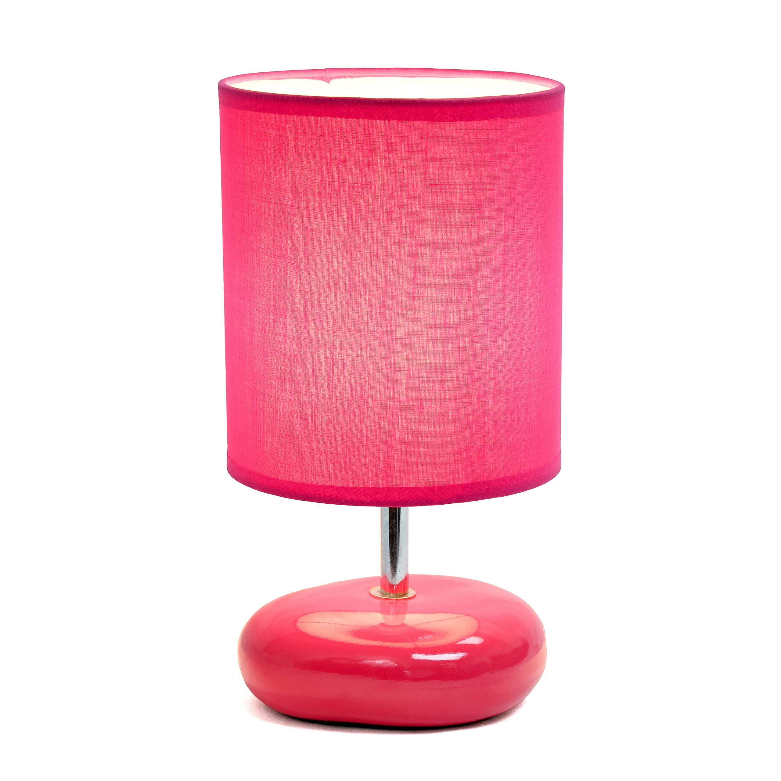 Simple Designs Lt2005-Pnk Stonies Small Stone Look Table Desk Bedside Lamp, Pink