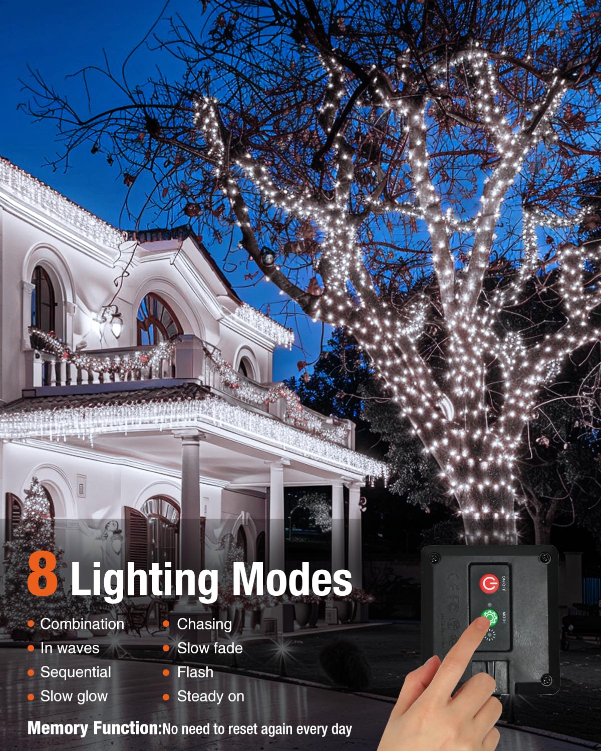 Bitjam 3 Pack Solar Fairy Lights For Outside Waterproof  49Ft/15M 150Led Solar String Light Outdoor 8 Modes Solar Twinkle Lights For Garden Yard Christmas Tree Wedding Party Decor  Cool White