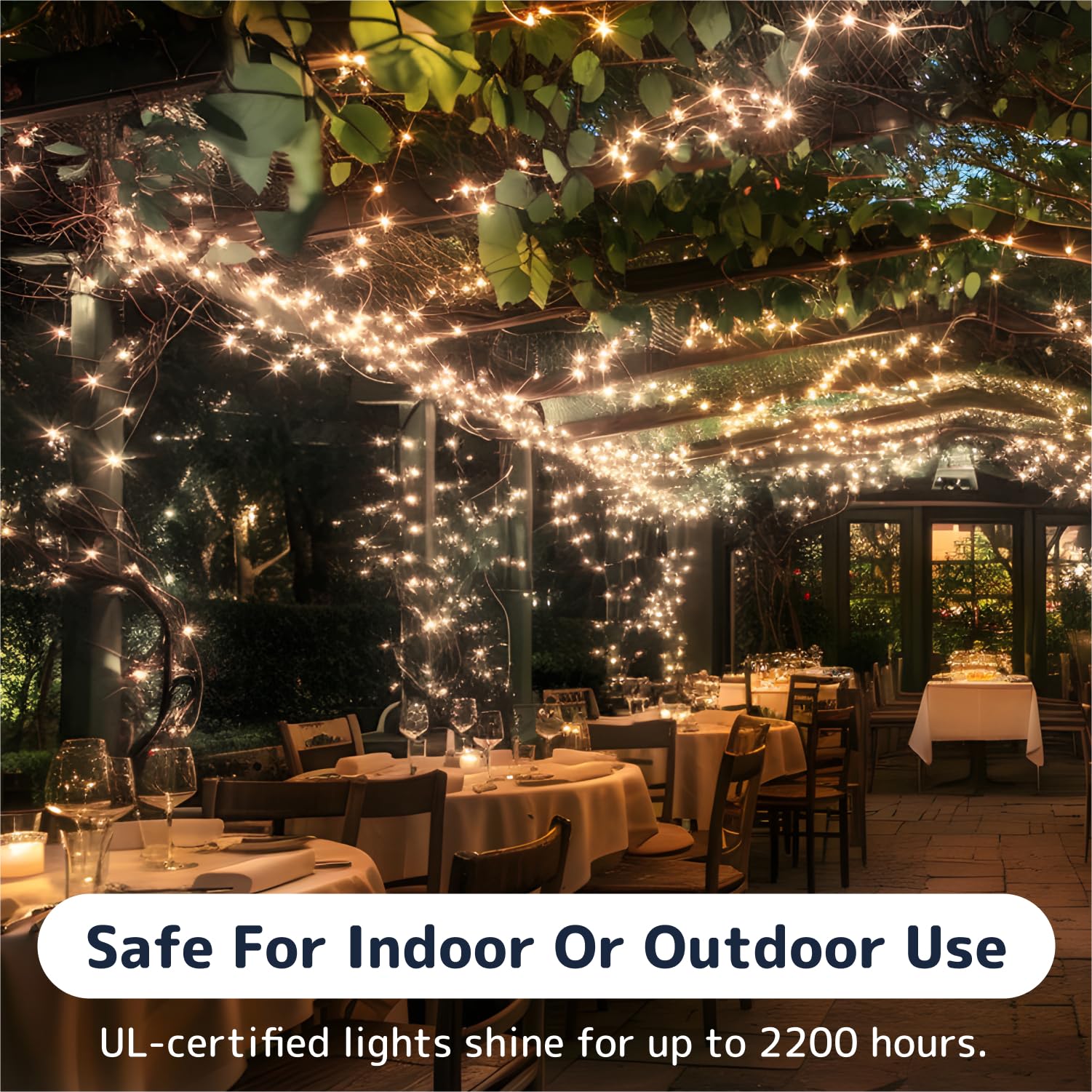 PREXTEX Christmas Lights - 10ft String with 50 Clear White Lights - Indoor/Outdoor Twinkle Fairy Lights