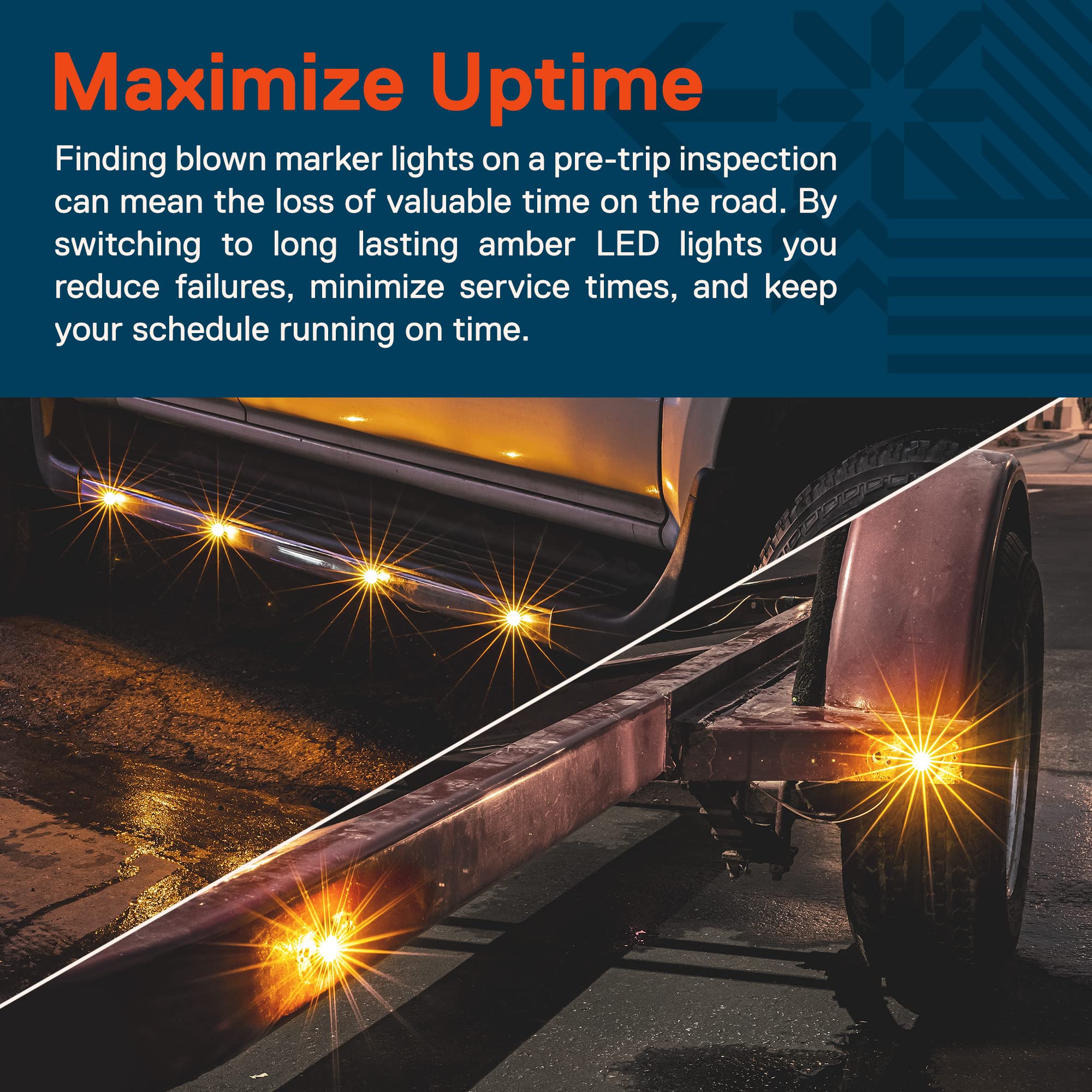 ONLINE LED STORE 10pc Amber Round LED Trailer Marker Lights - IP67 Waterproof, DOT Approved, project piece Style