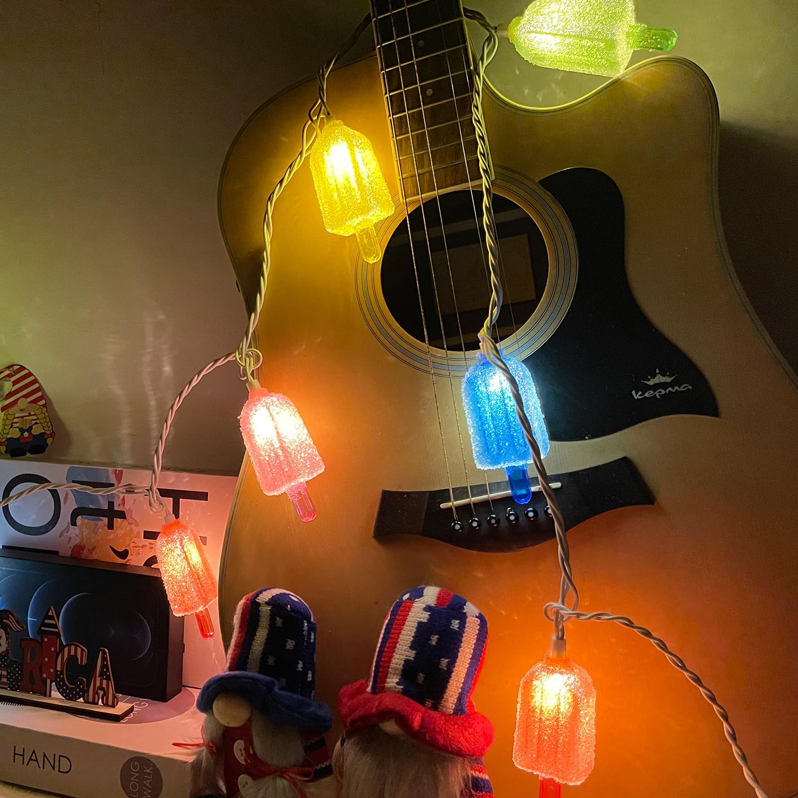 Egcol 8.5Ft Led Popsicle String Lights - Plug In Colorful Ice Cream Decorative String Lights With 10 Popsicle Lights For Indoor