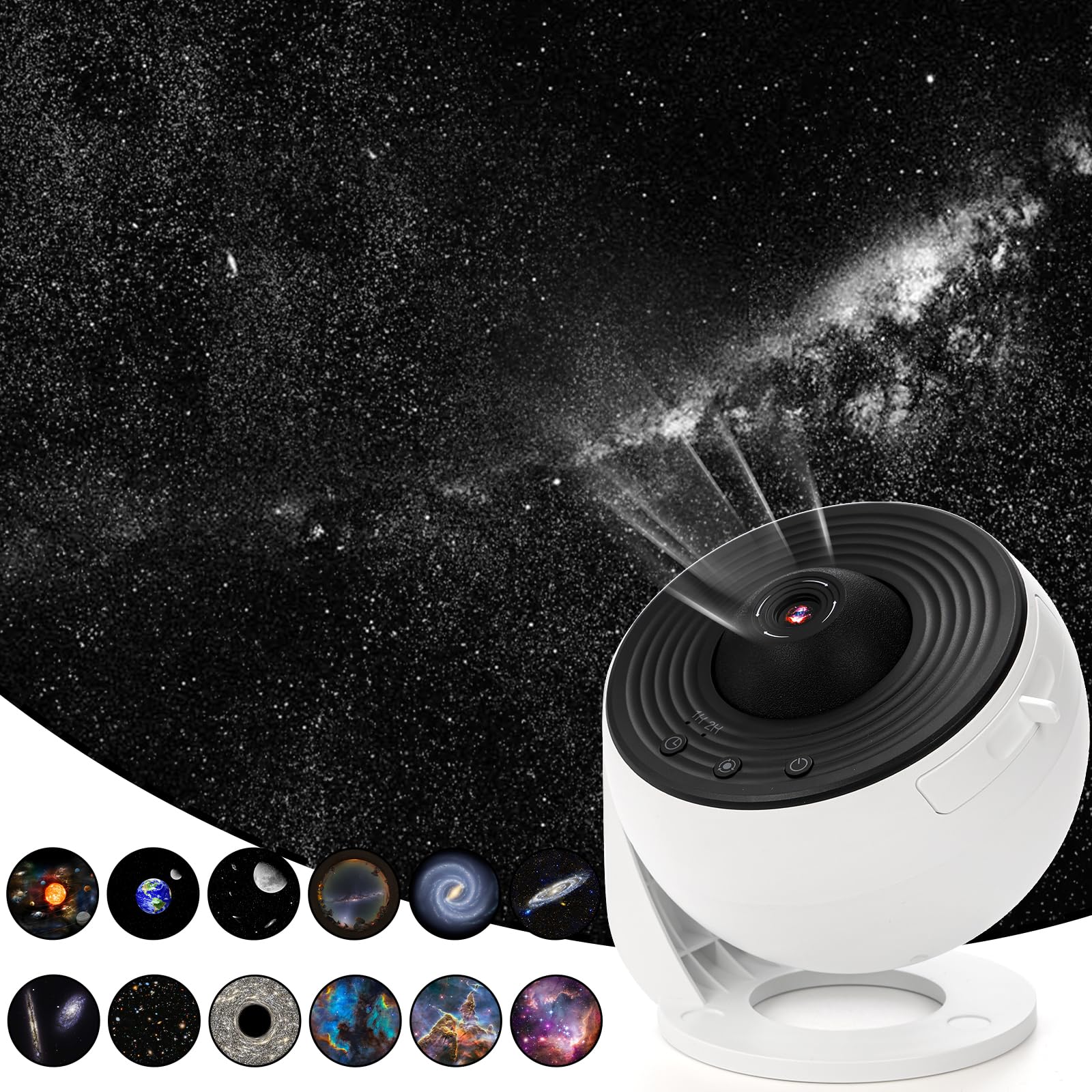 Hbaushun Planetarium Projector,Galaxy Projector Star Projector Galaxy Light with Replaceable 13 Galaxy Discs,360 Rotation Night 