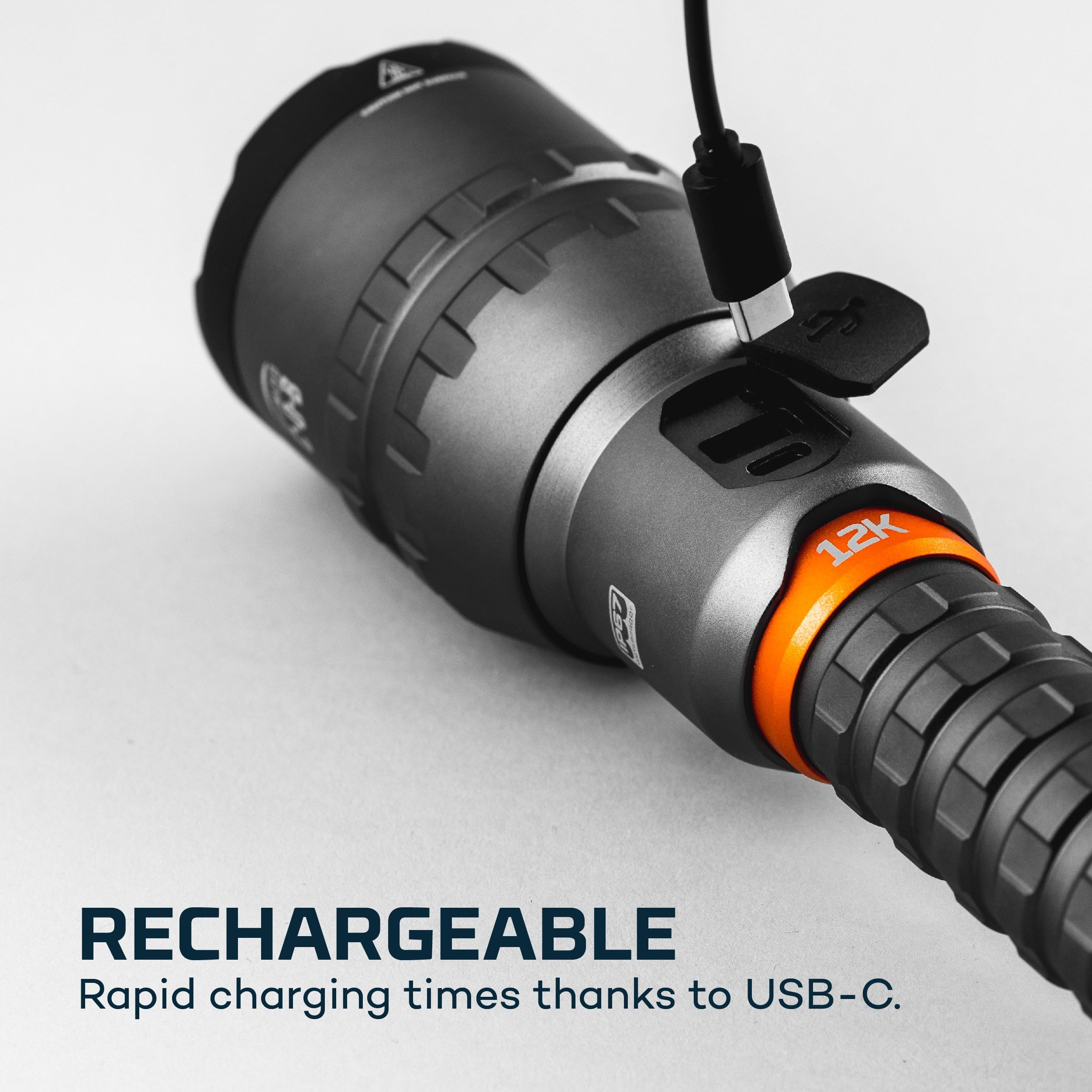 NEBO 12000 Rechargeable Flashlight - 5 Light Modes, Waterproof IP67, Power Bank, Multicolor, One Size, Model NEB-FLT-1007