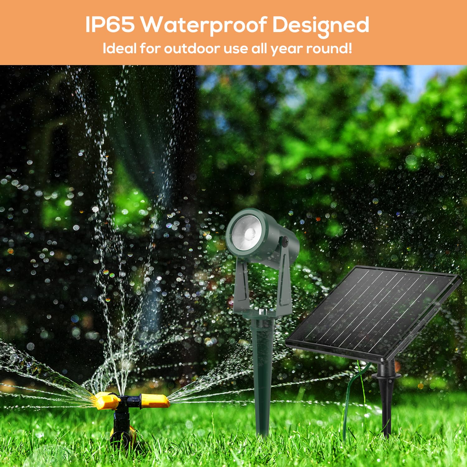 Zyan Solar Spot Lights Outdoor, Solar Spotlights Outdoor Waterproof, Solar Landscape Lights For Yard, Garden, Lawn, Plant, Tree, Wall, Pool Areas, With Auto On/Off, Warm White, 4 Pack (Green Housing)