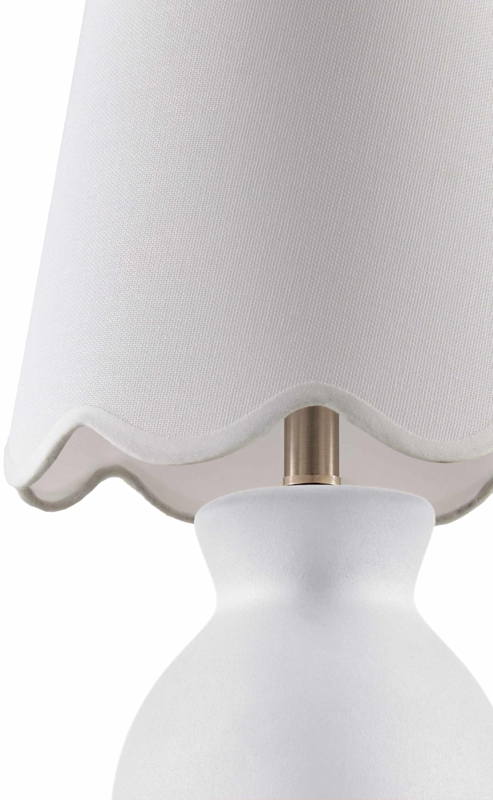 BoutiqueRugs Boho Ceramic Bedside Table Lamp, 15inH x 8inW x 8inD, White, Model SPXZVD8
