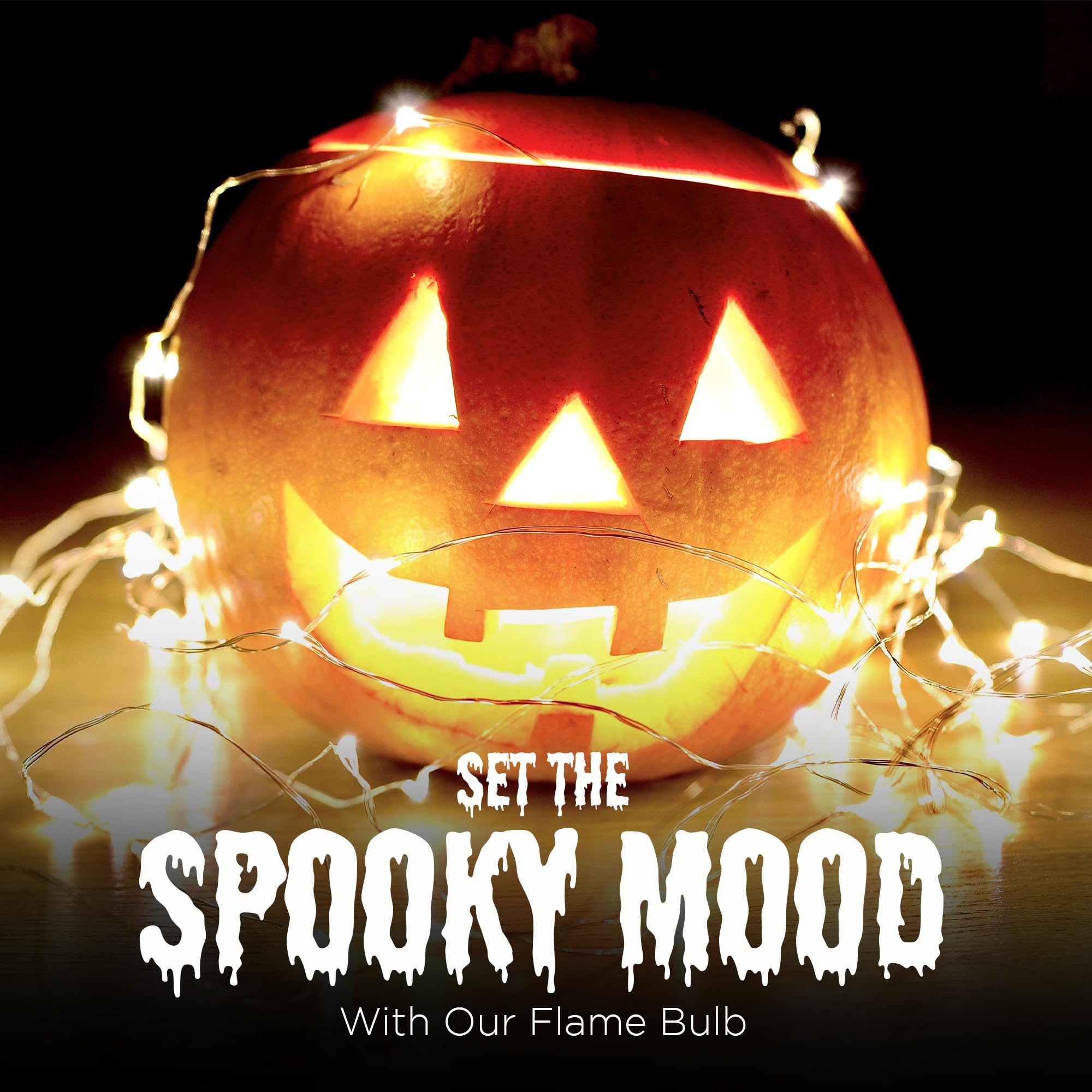 HUDSON BULB CO. 3W LED Flame Effect Light Bulbs, 4 Modes, E26/E27 Base, Orange Flickering Fire Light Bulbs, 2 Pack for Indoor/Outdoor