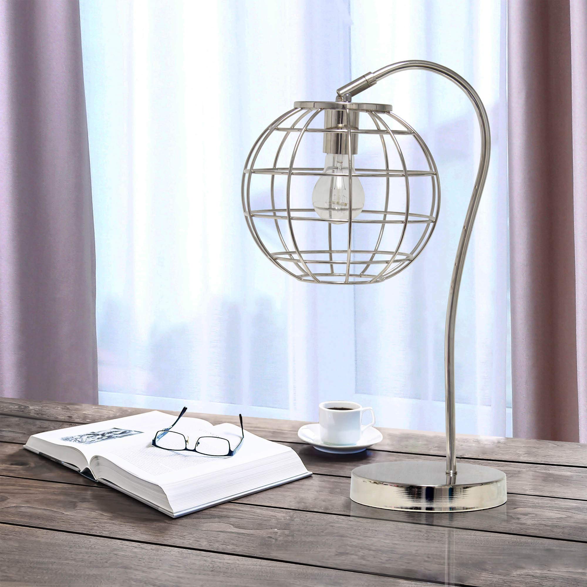 Lalia Home Chrome Arched Metal Cage Table Lamp - 20&quot; Decorative Lighting For Home