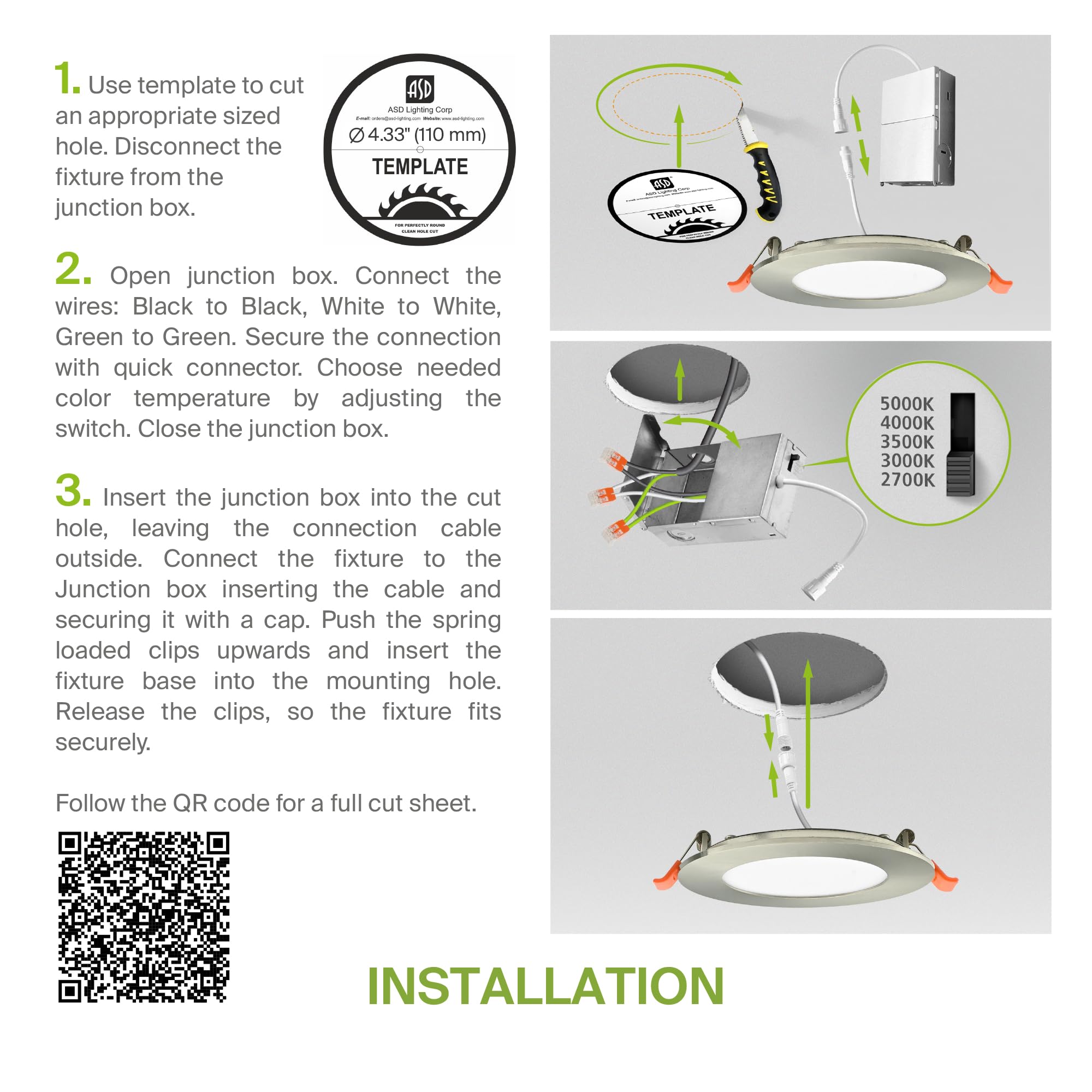 Asd 6 Pack Led Recessed Lighting 4 Inch 9W  5 Cct 2700K-5000K Cri90+  Ic Rated Ultra Thin Dimmable Ceiling Lights With J Box  Canless Wafer Downlight  Round Slim Panel Light  Energy Star Etl  Nickel