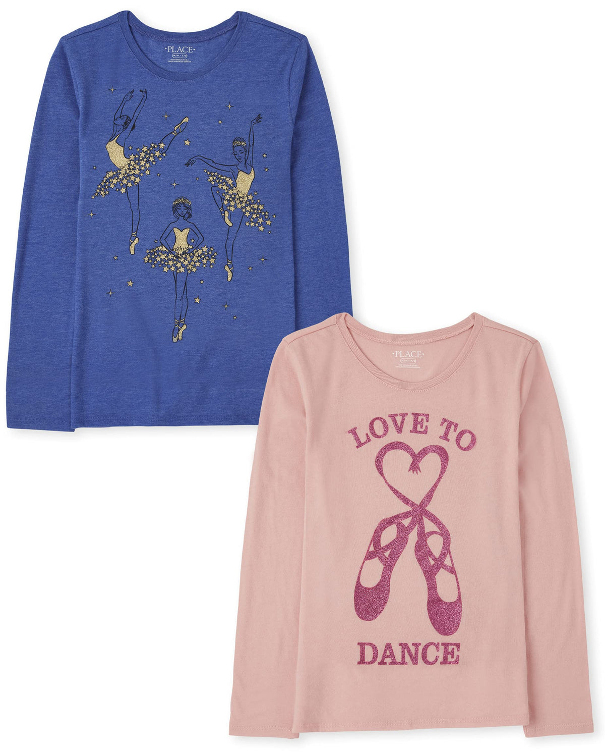 The Childrens Place Girls The Childrens Place Long Sleeve Graphic T- 2-Pack Shirt, Dance, Xx-Large Us