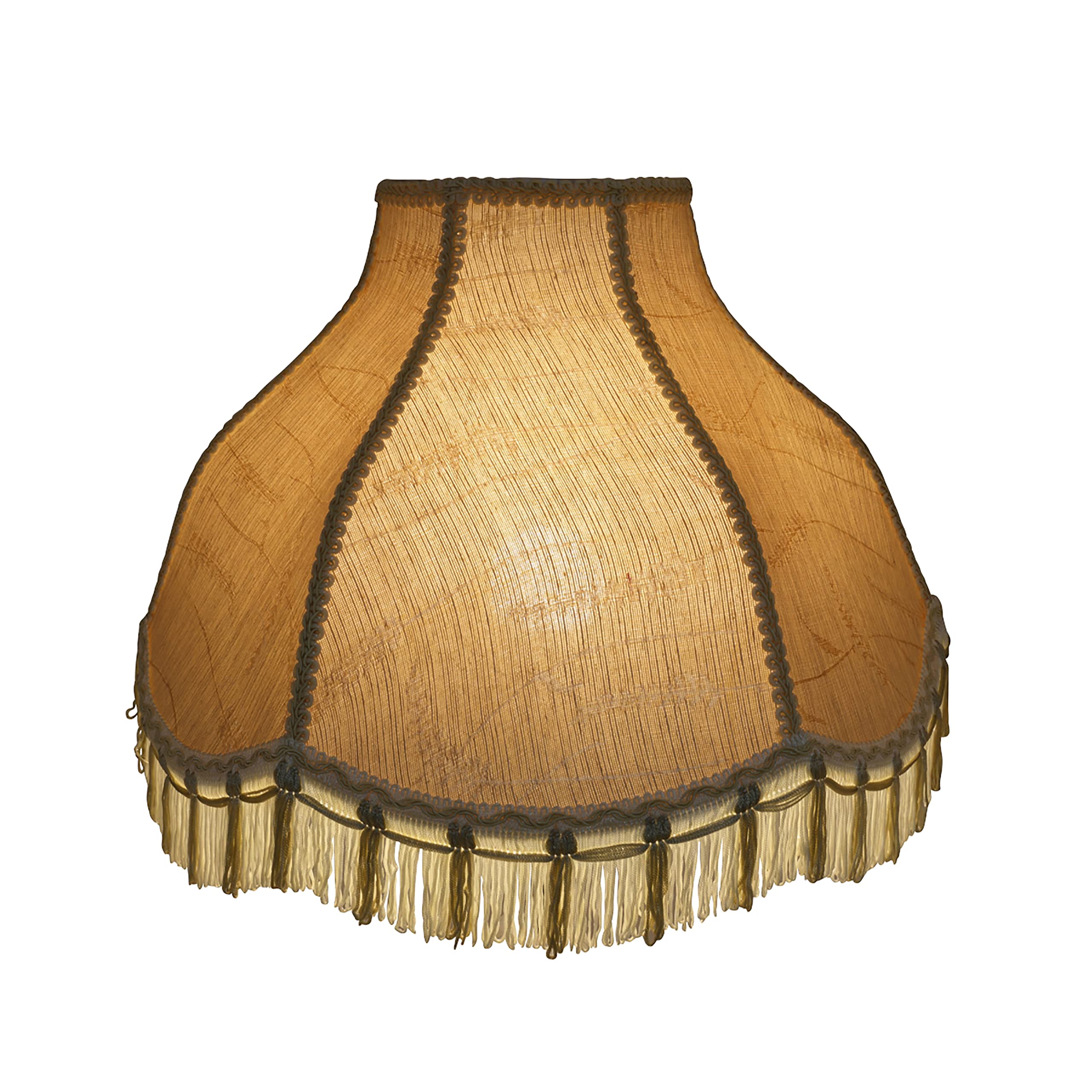Aspen Creative 30301 17'' Wide (6'' X 17'' X 12'') Transitional Scallop Bell Shape Spider Construction Lamp Shade, Oatmeal