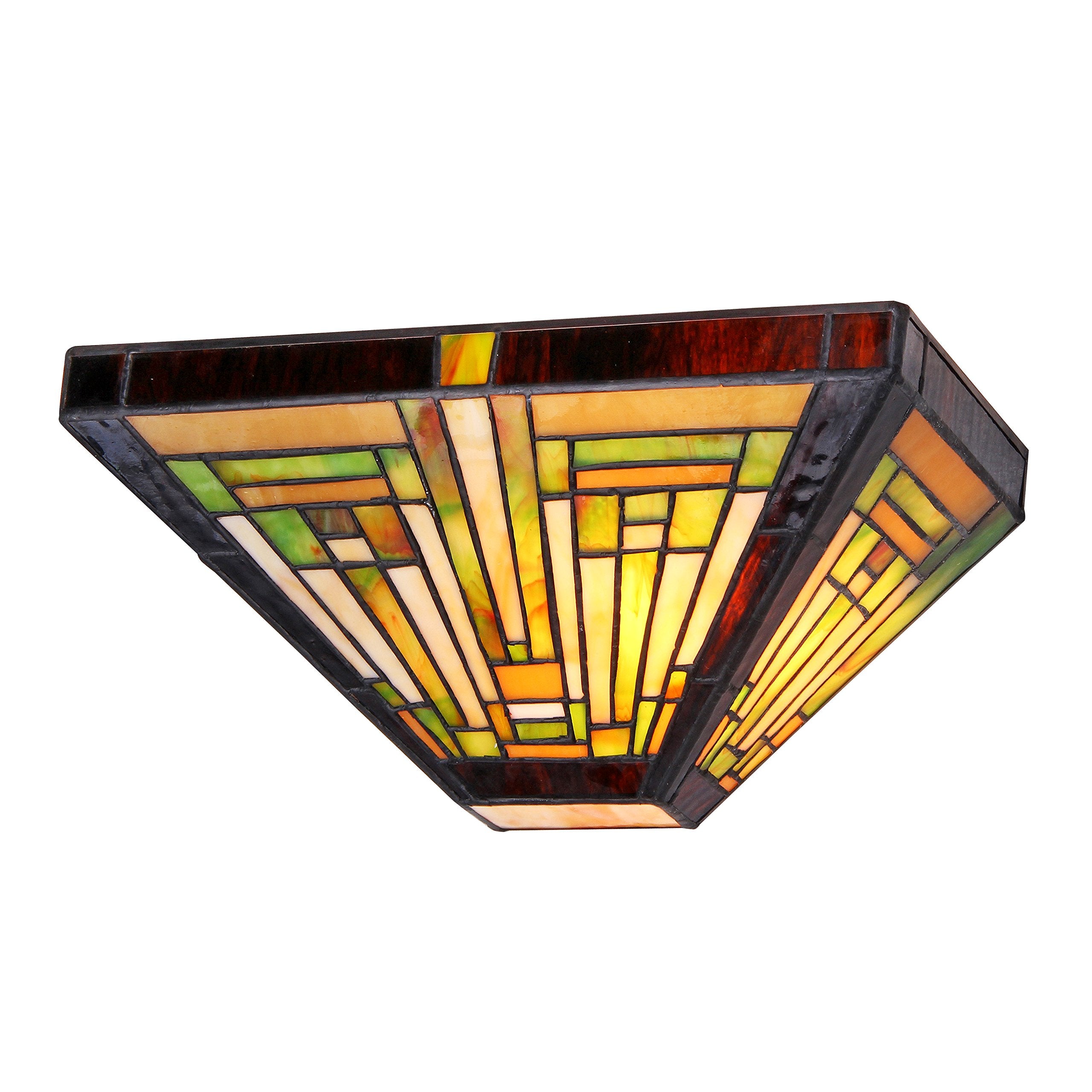 CHLOE Innes 12in Wide Tiffany-Style 1 Light Wall Sconce, Bronze/Glass, Model CH33359MR12-WS1