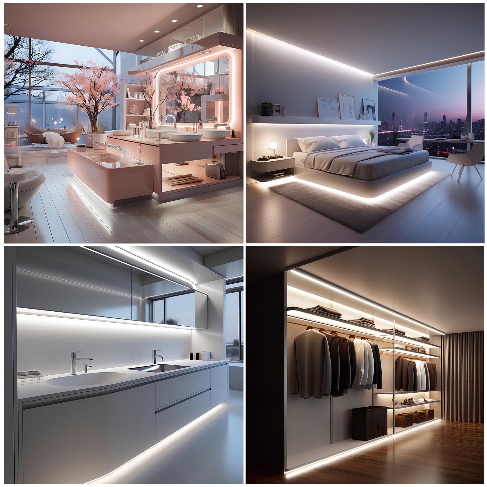 Uvtaoyuan Led Strip Lights Set Of 2 Pack 3.28Ft Cob Light Strips Usb 5V 6500K Bright White High Density Not Dimmable Short Led S