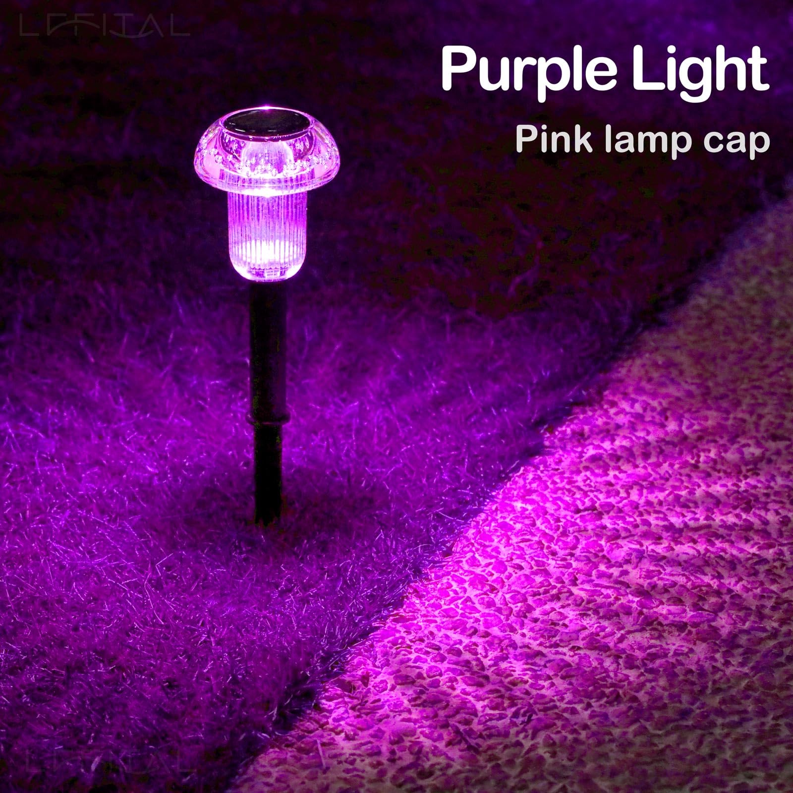 Lffital 16 Pack Halloween Solar Lights Outdoor Hot Pink Solar Pathway Lights Outdoor Purple Mushroom Led Waterproof Lighting Stake For Outside  Yard  Path  Garden  Lawn  Patio  Landscape Decorations