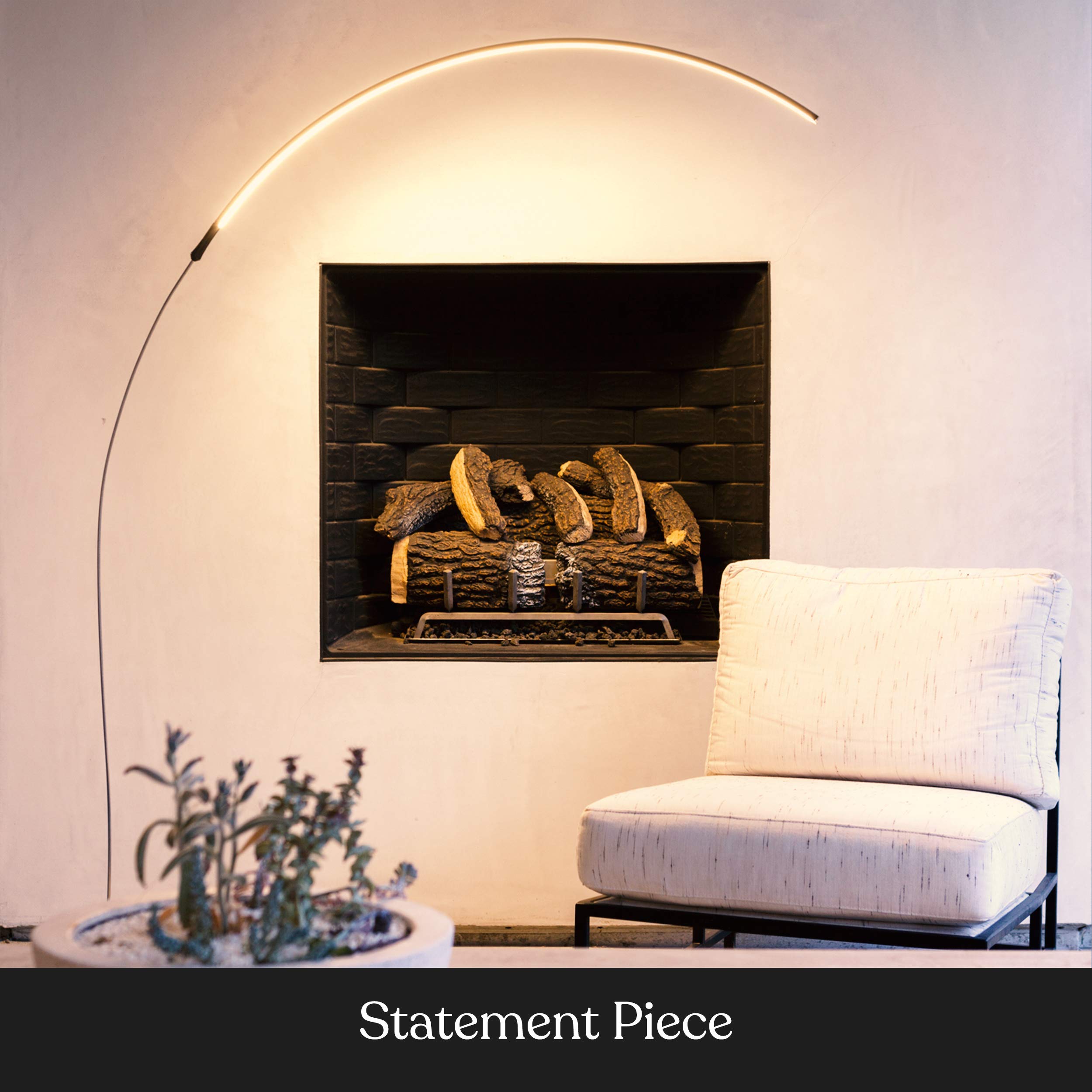 Brightech Sparq Arc Floor Lamp - 3-Way Dimmable, Tall Black Metal Lamp for Living Rooms & Offices, Model SPARQ-DIMM-BK