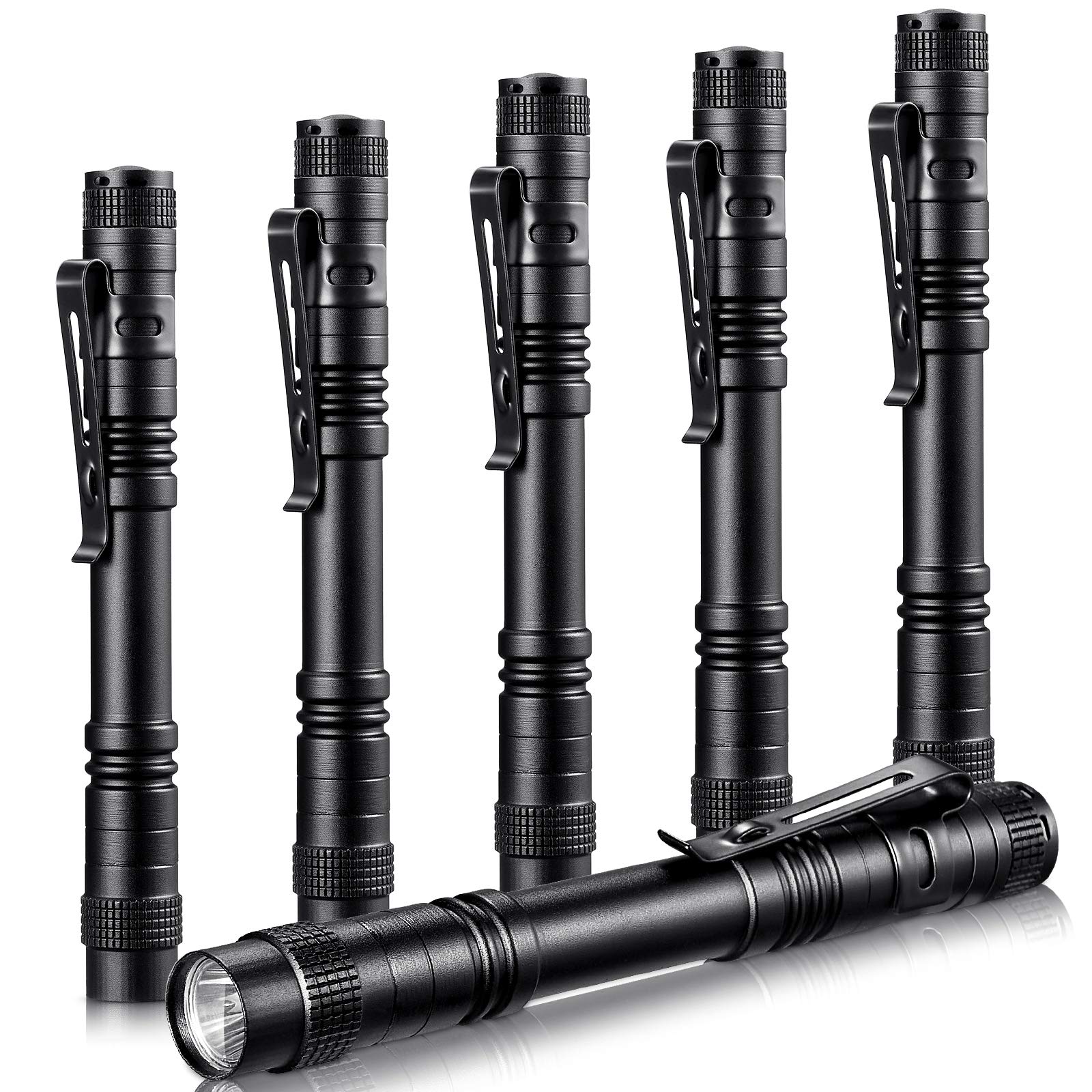 Honoson LED Flashlight Pen Light, Aluminum, 13.3 cm, Black, Model Honoson-Flashlight Pen-04, Compact Torch for Inspection and Repair