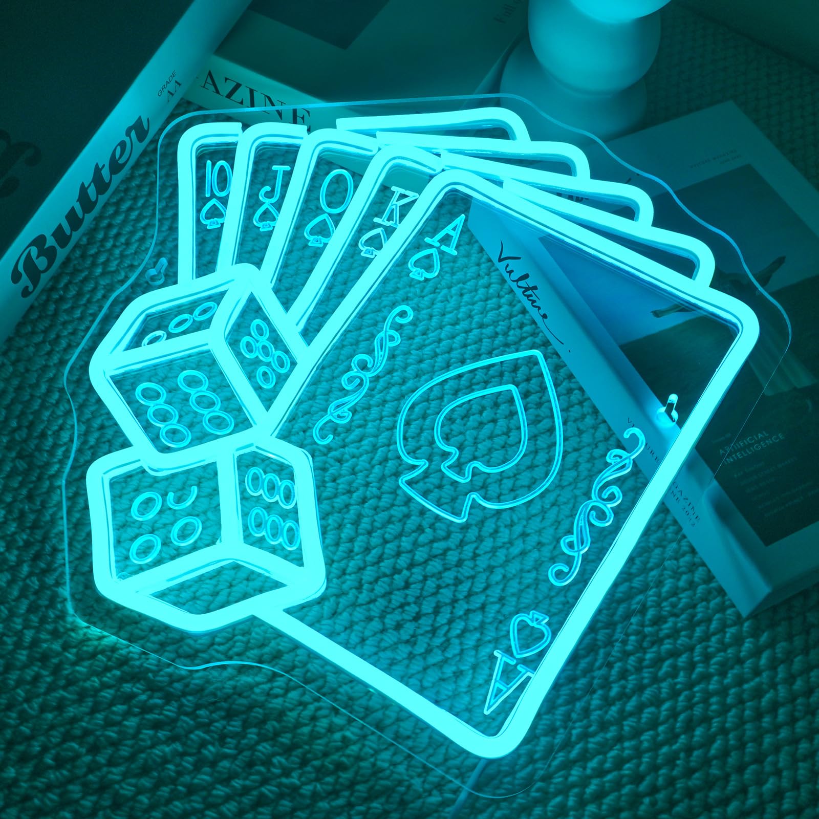 Gamerneon LED Wall Decor - Blue board-style Neon Sign, 14 x 8 inches, Colorful, Model Gamerneon-005