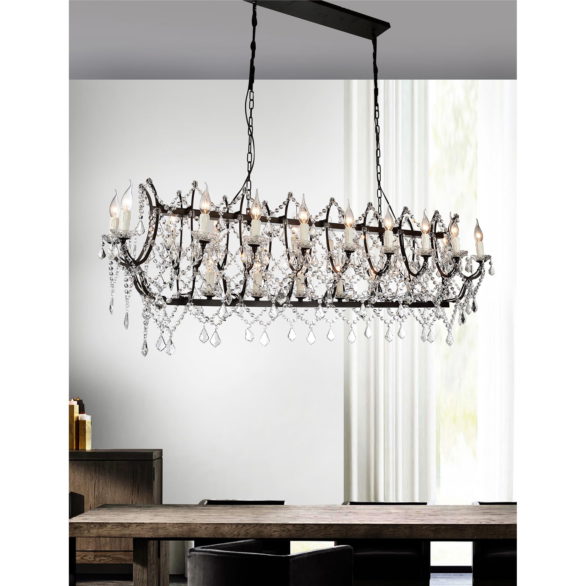 Cwi Lighting Phraya 21 Light Up Contemporary Metal Chandelier In Light Brown