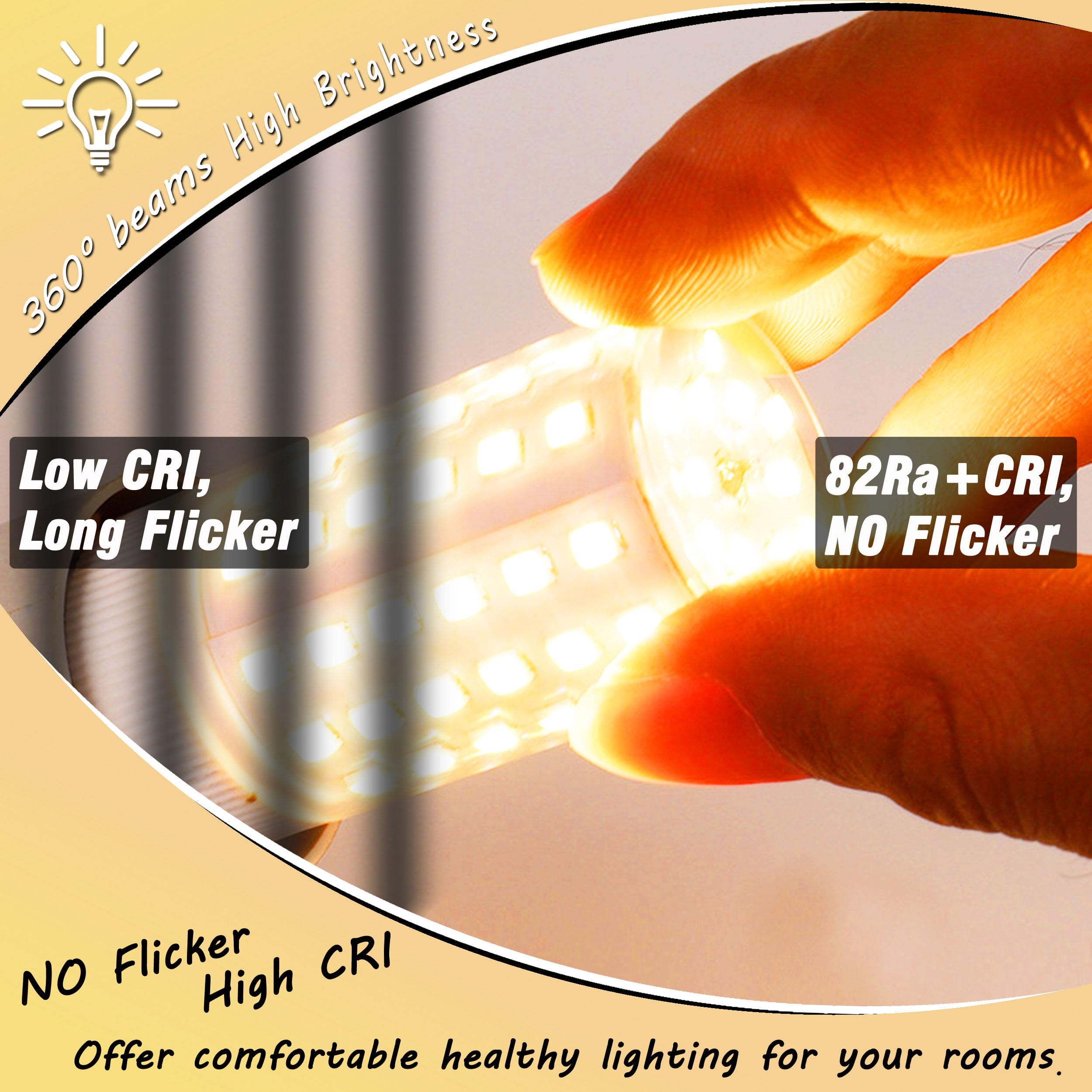 Heifymi E26 10W LED Candelabra Bulb 4000K Natural White 1200lm Equivalent for Chandelier, Ceiling Fan, Wall Sconces - 2 Pack