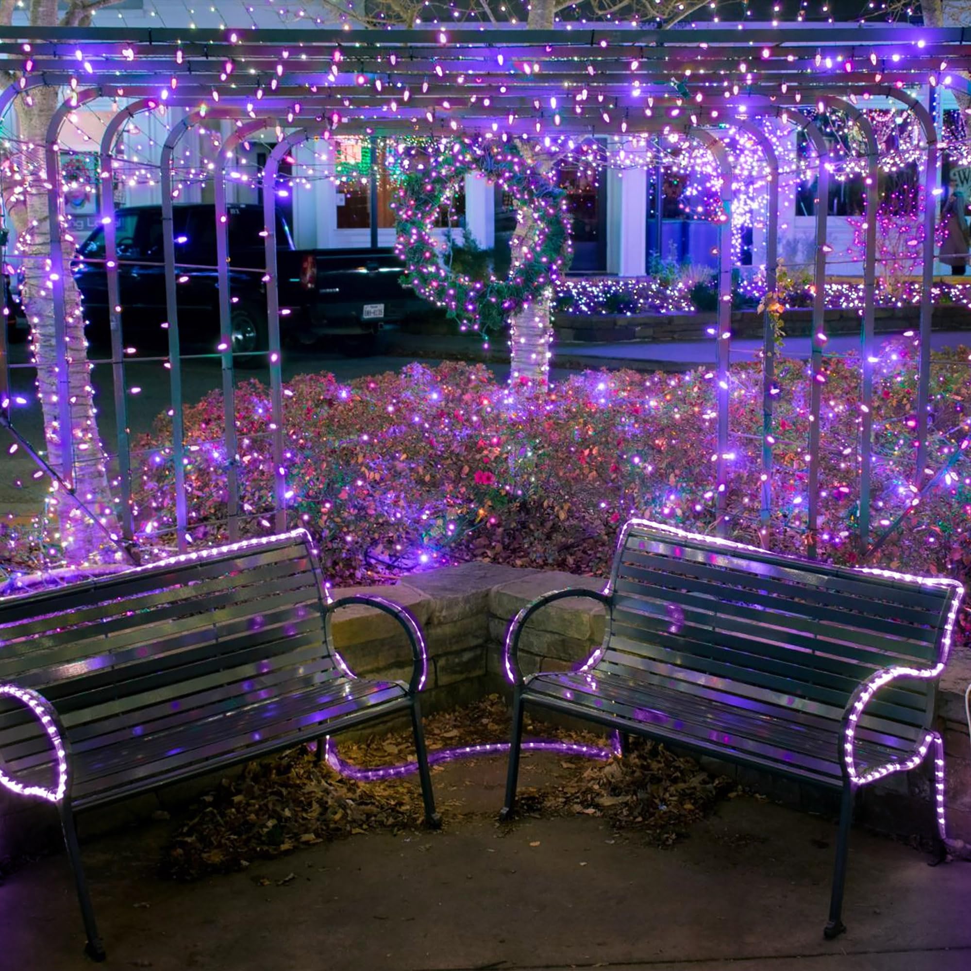 Solar String Lights For Outside, 72Ft 200 Led Solar Fairy Lights With 8 Modes, Solar Powered Fairy Lights Waterproof For Waterproof For Christmas Tree Garden Party Wedding Decor.(Purple)