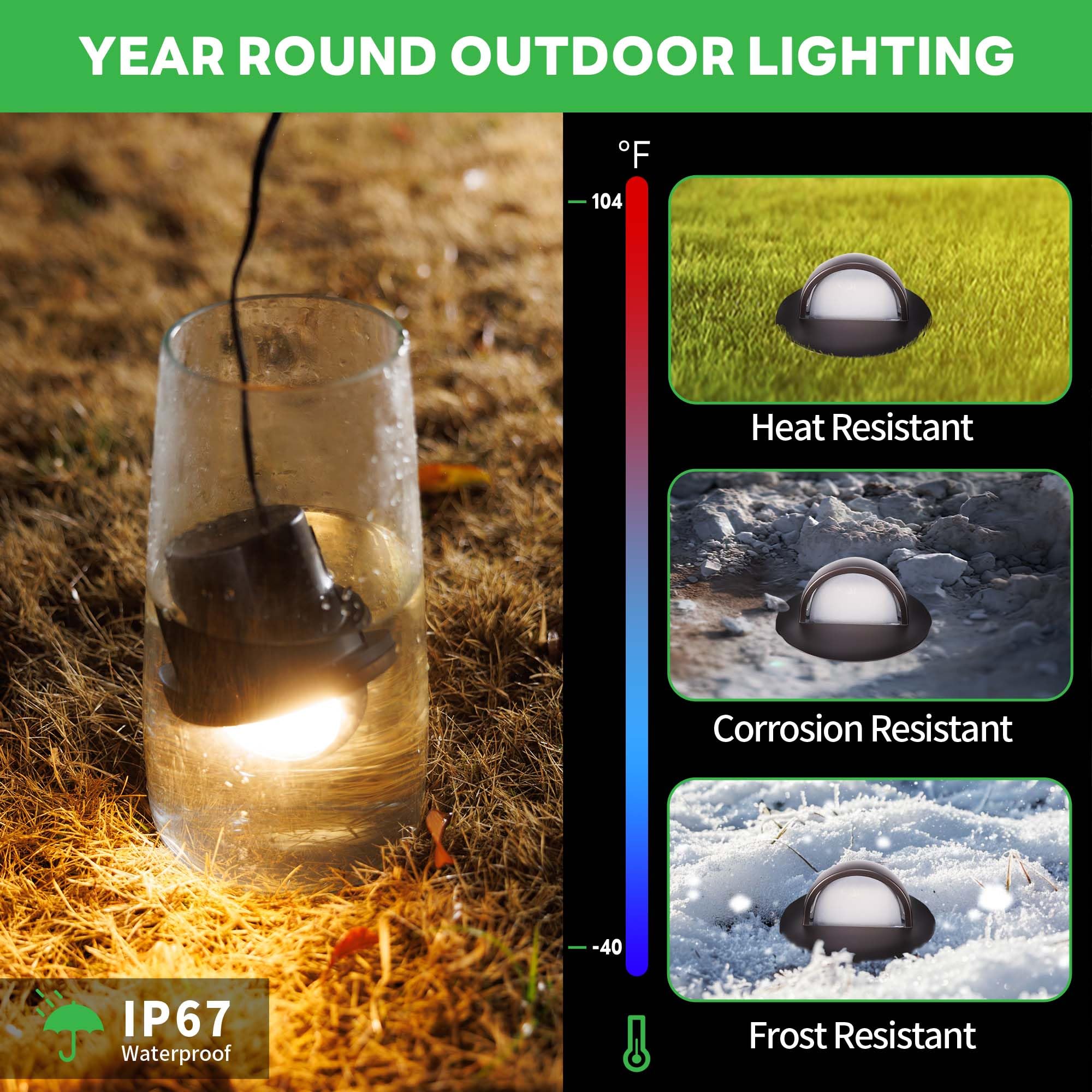 Varmtalys Low Voltage Well Lights Led, 12V In-Grade Landscape Lights, Outdoor Ip67 Waterproof, 6'' Wired Directional Aluminum Or